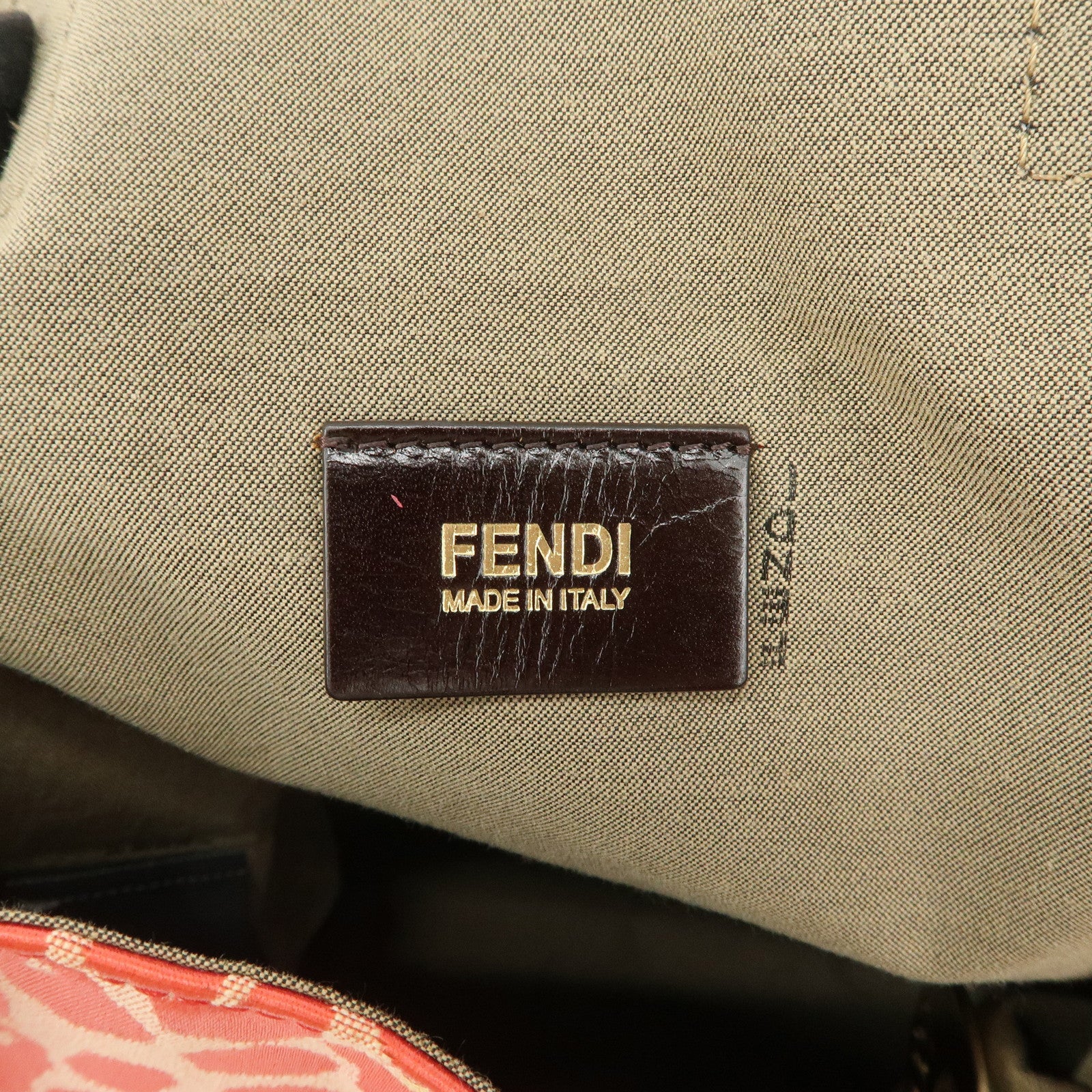 FENDI Canvas Leather Leopard Tote Bag Hand Bag Pink 8BH173