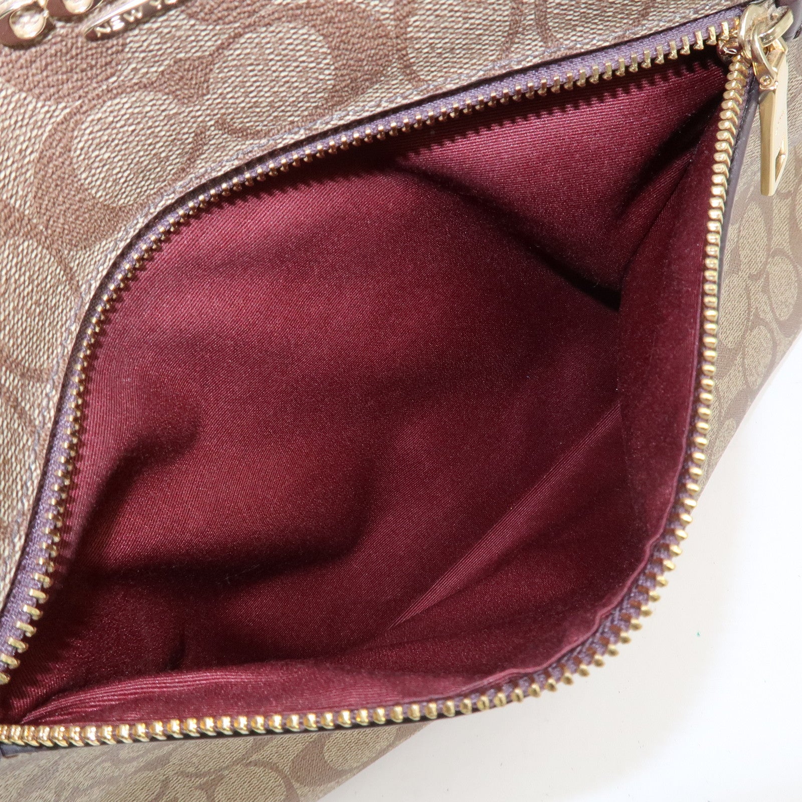 COACH Signature PVC Embossed Leather Tote Bag Shoulder Bag Brown