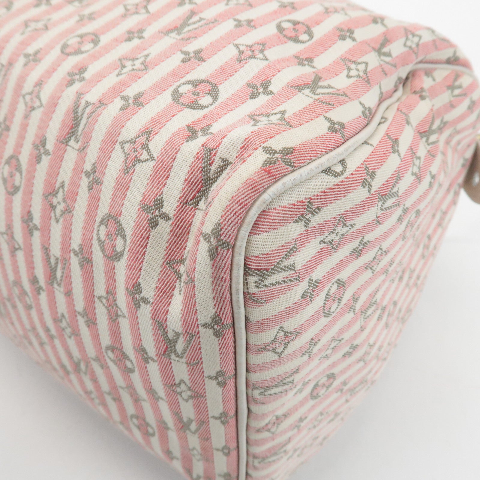 Louis Vuitton Monogram Mini Lin Speedy 30 Boston Bag Rouge M95501 Used