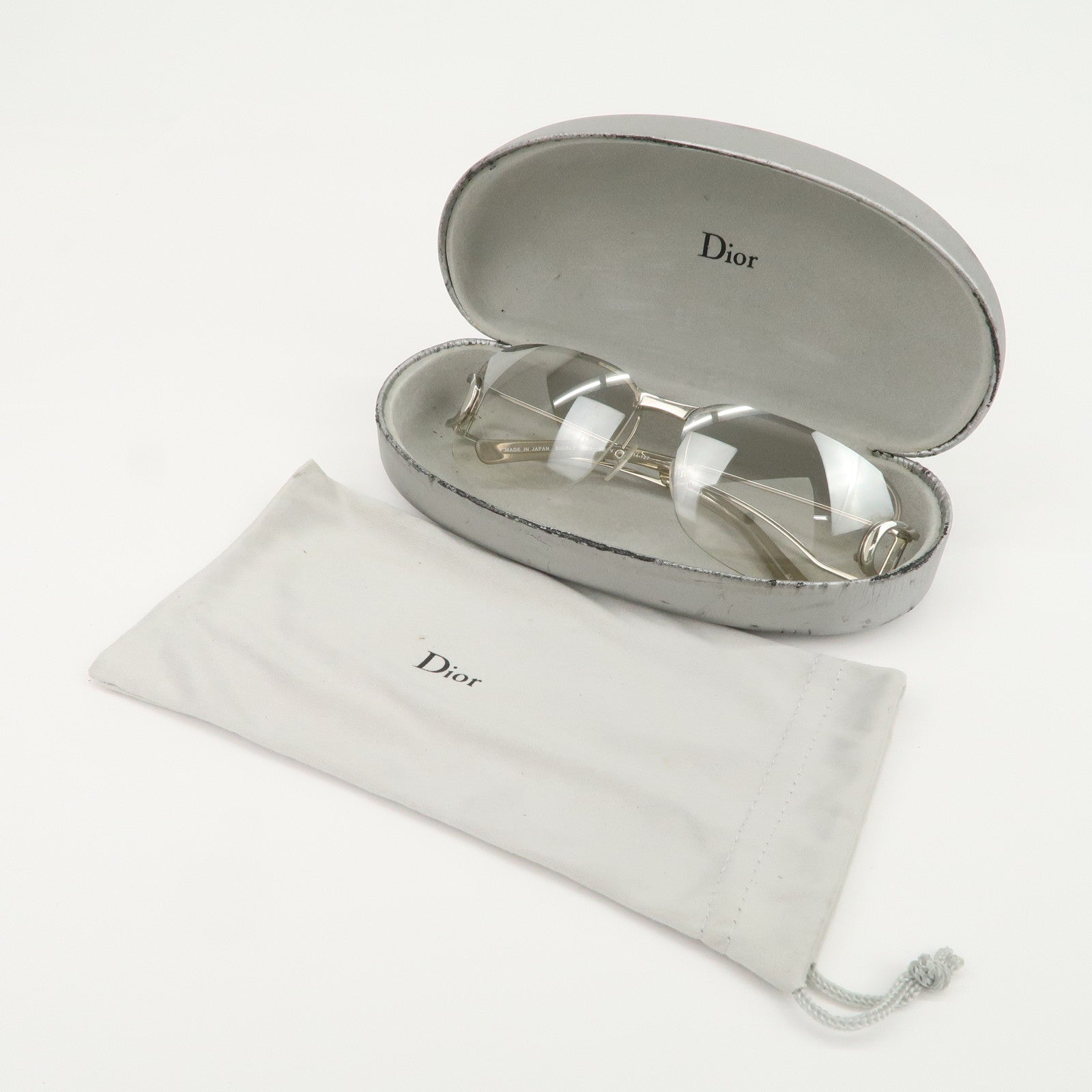 Christian Dior Clear Metal Sunglasses Silver YB7V2 61□14 127