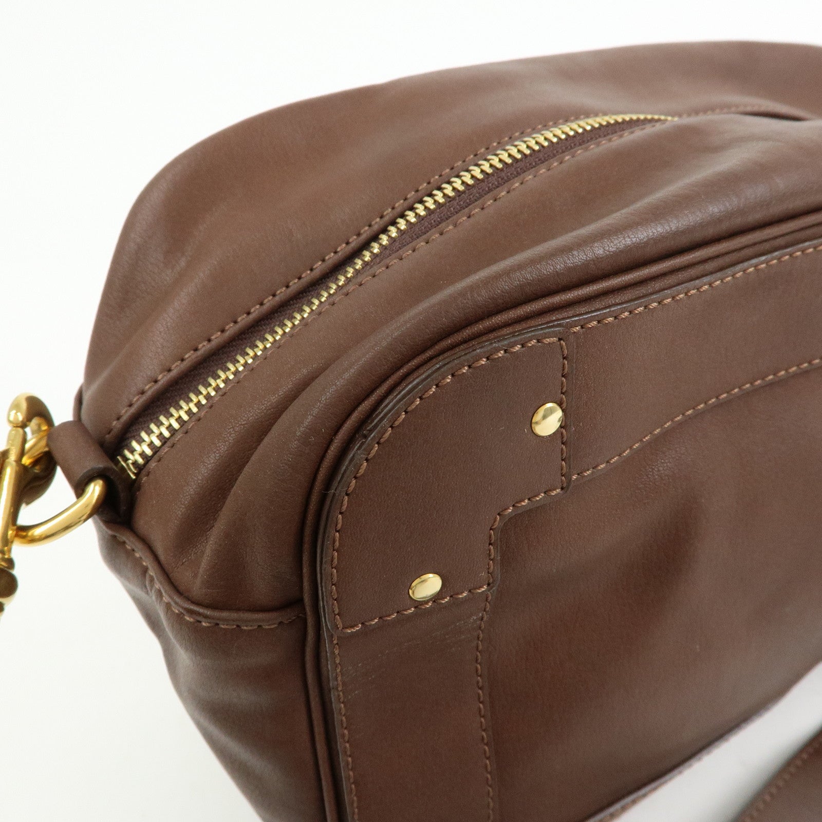 Chloe Eden Leather Shoulder Bag Crossbody Bag Tassel Dark Brown