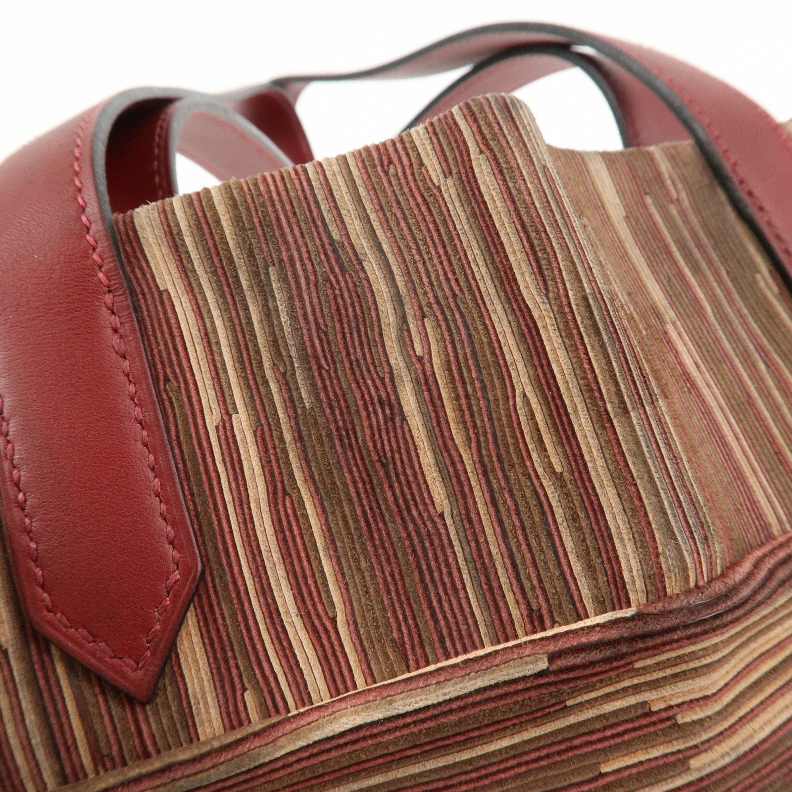 HERMES Leather Vibrato Jules Hand Bag F Engraved Multicolor Used