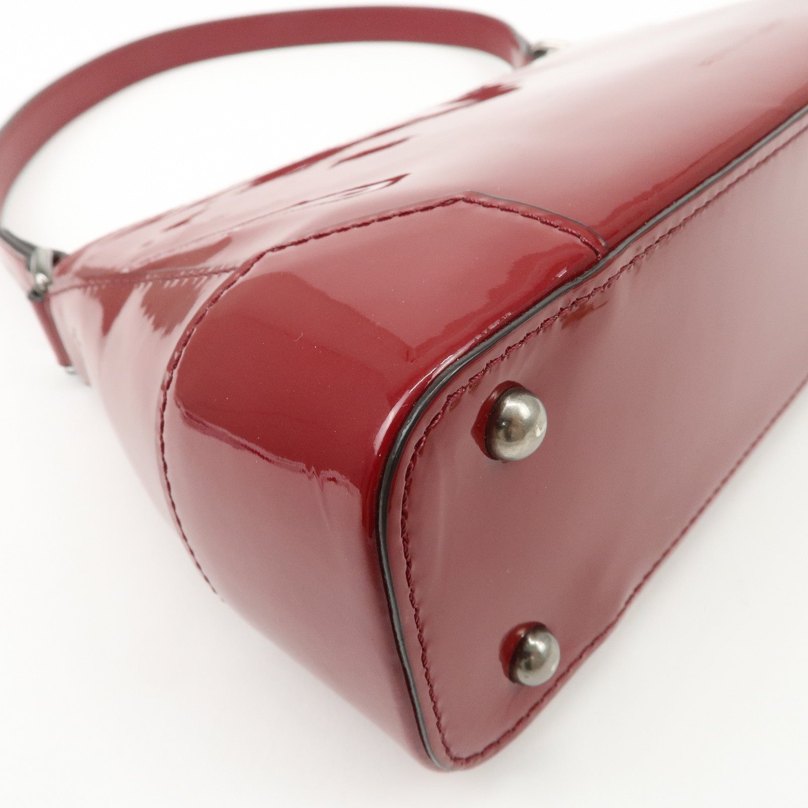 BURBERRY Patent Leather Shoulder Bag Hand Bag Red