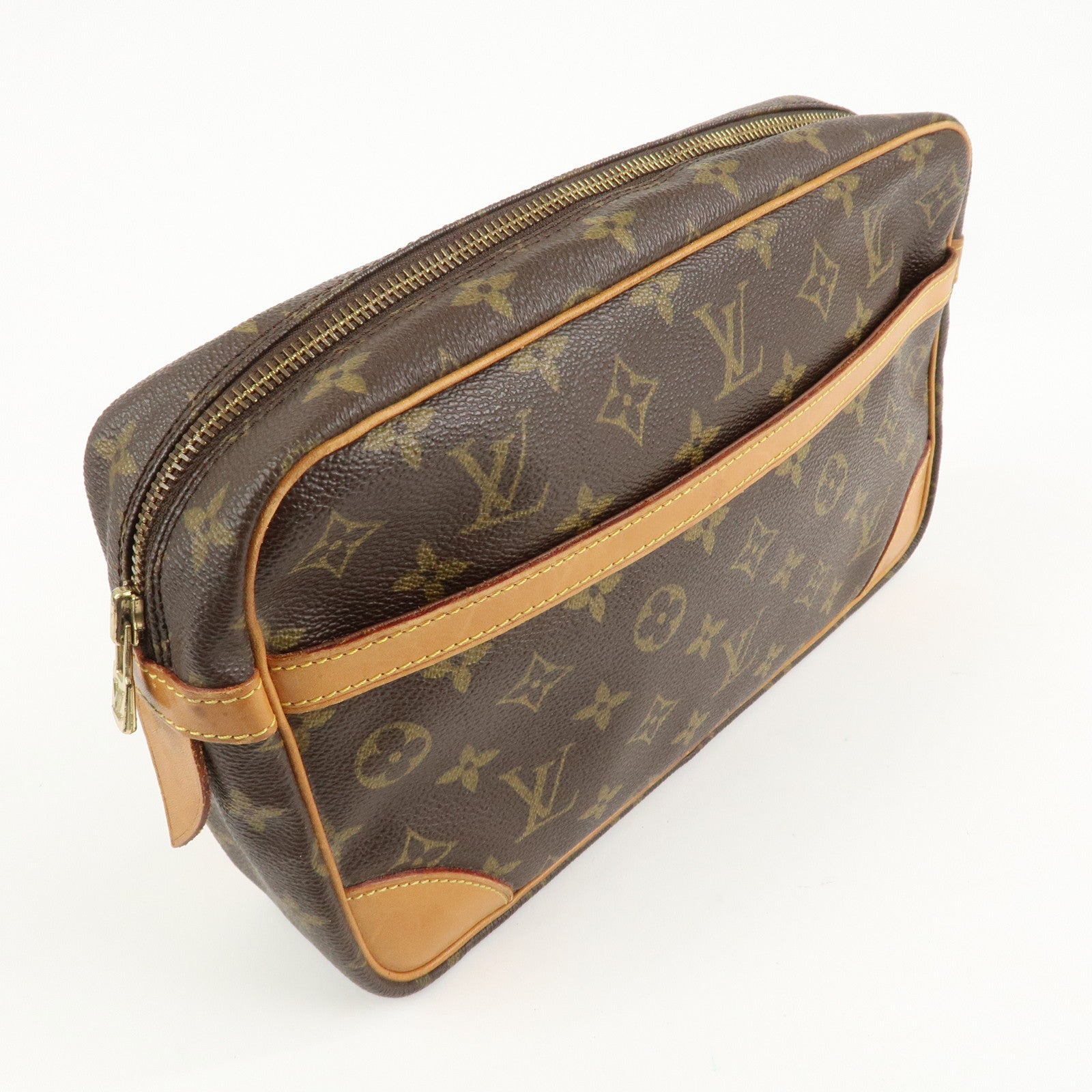 Louis Vuitton Monogram Compiegne 28 Pouch Clutch Bag Brown M51845 Used