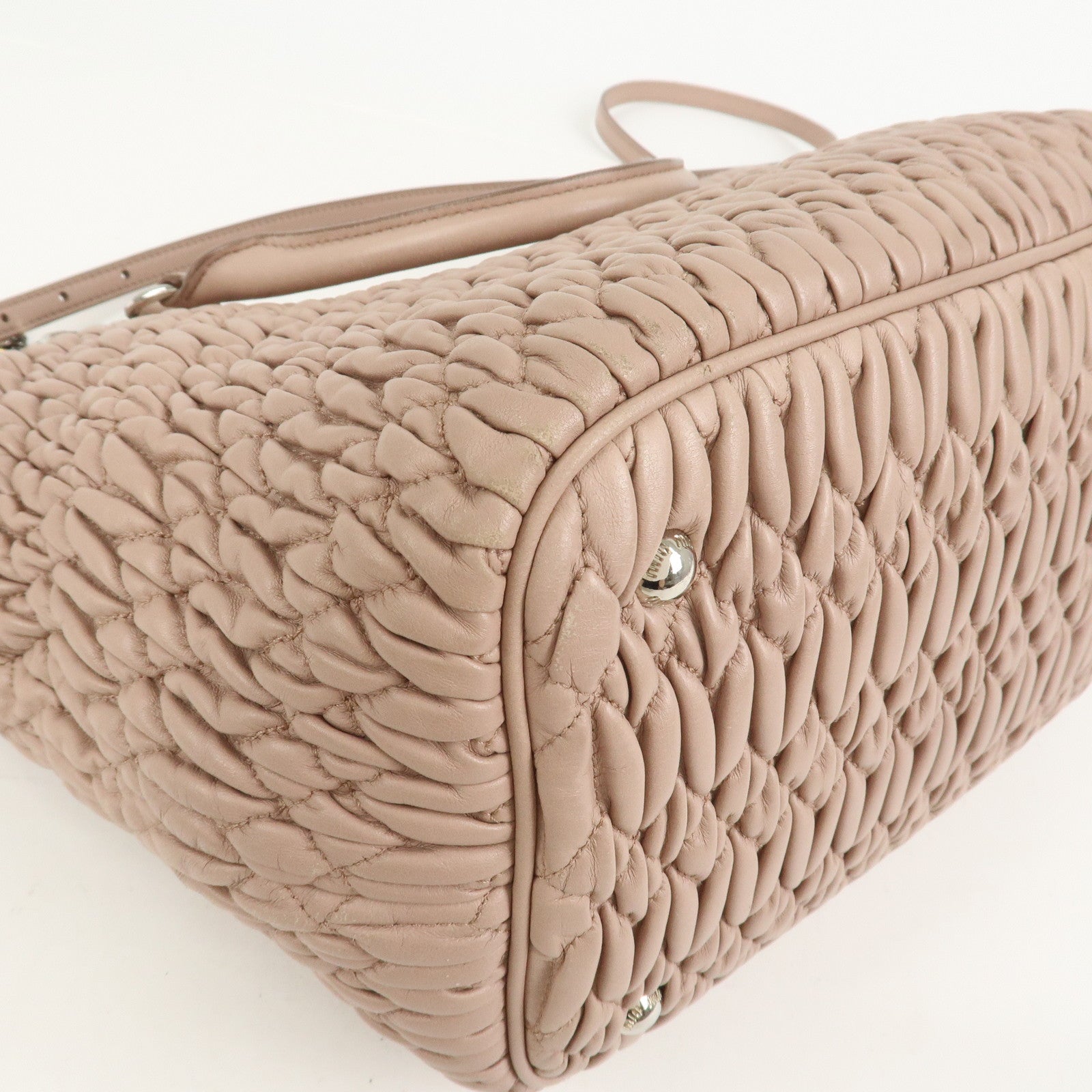 MIU MIU Matelasse Nappa Crystal Leather 2Way Shoulder Bag 5BE896