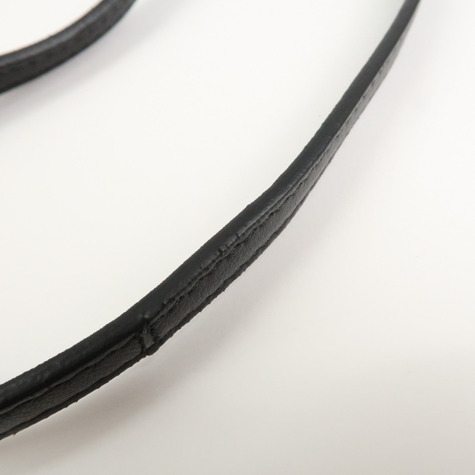 FENDI Leather Micro Baguette Shoulder Crossbody Bag Black 8M0354