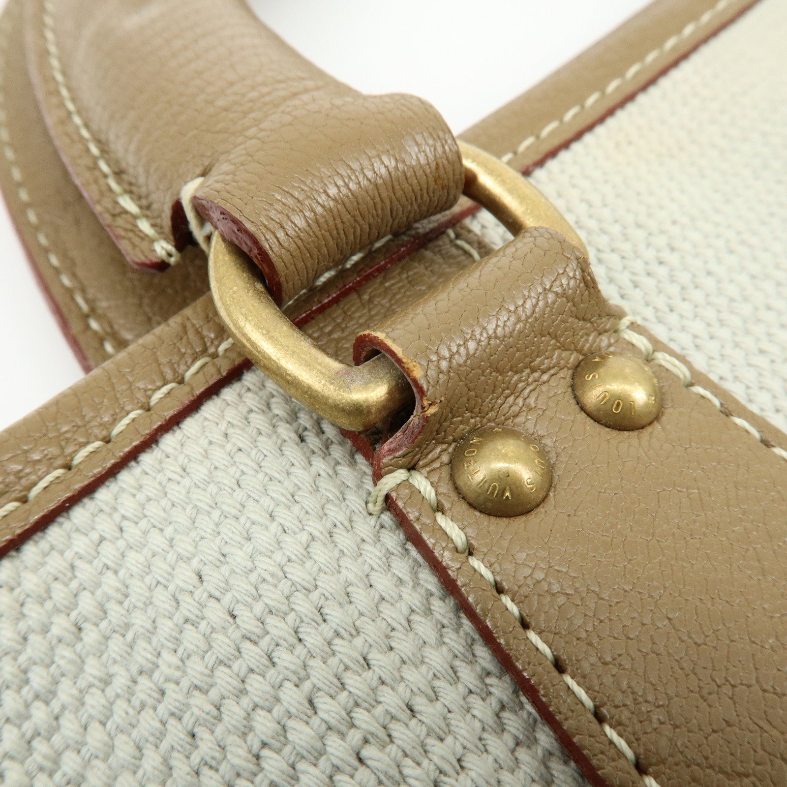 Louis Vuitton Antigua Poaplum GM Canvas Leather Tote Bag M48831