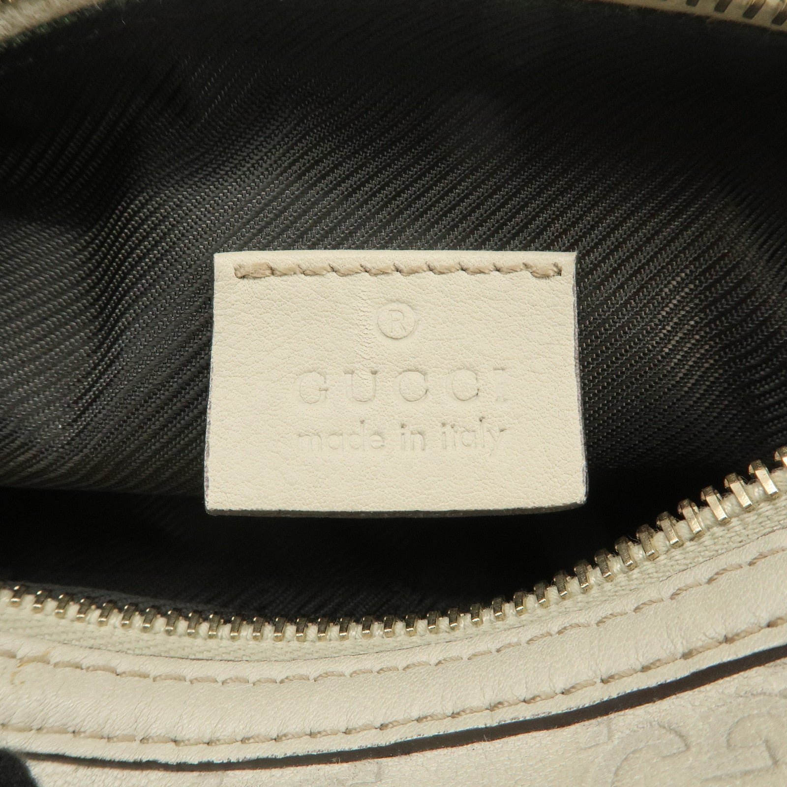 GUCCI Guccissima Leather Pouch Cosmetic Pouch Purse Ivory 153228