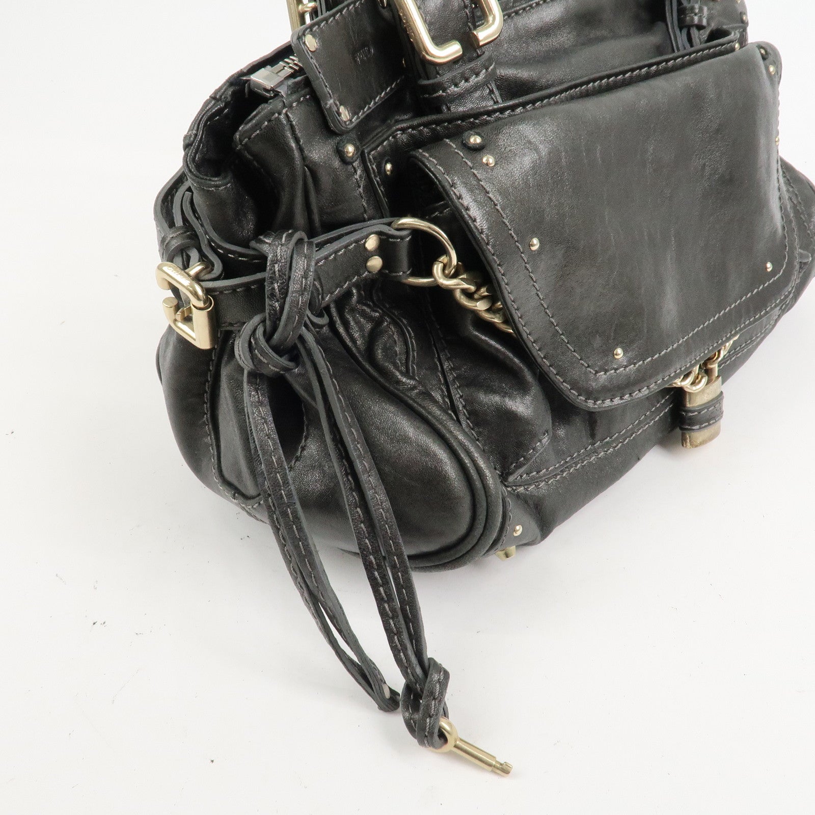 Chloe Paddington Leather Hand Bag Shoulder Bag Black