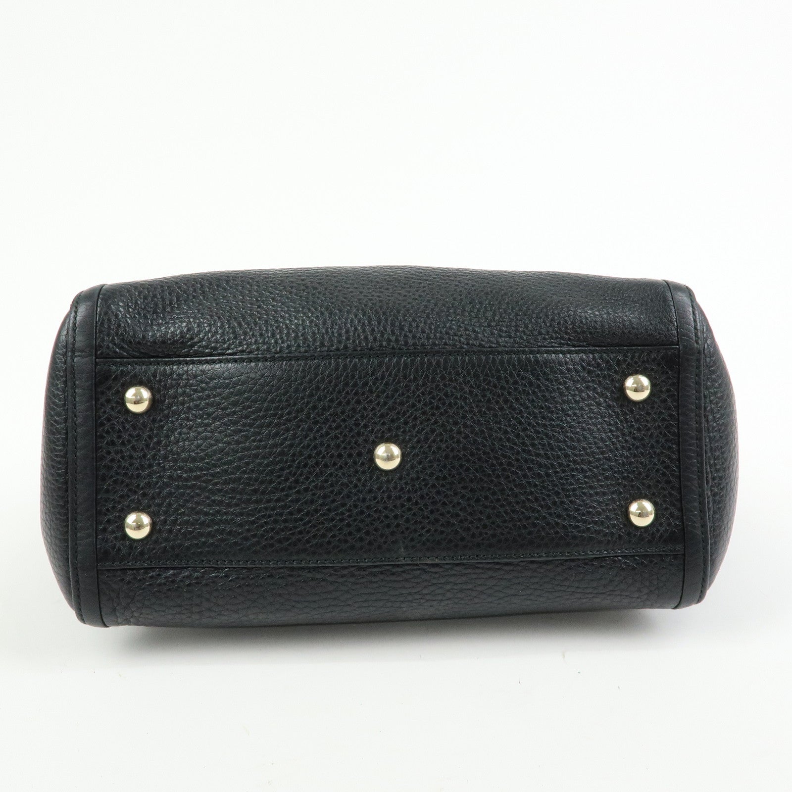 GUCCI Interlocking G SOHO Leather 2Way Bag Hand Bag Black 369176