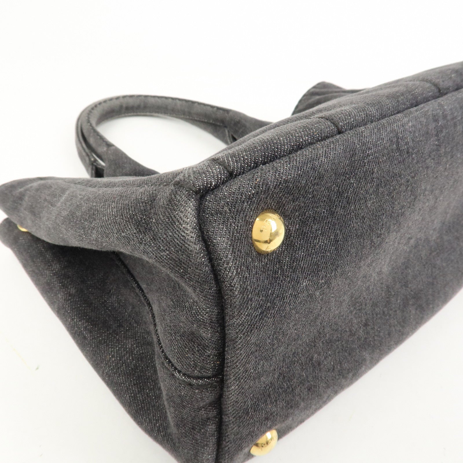 PRADA Logo Canapa Mini Canvas 2Way Bag Hand Bag 1BG439