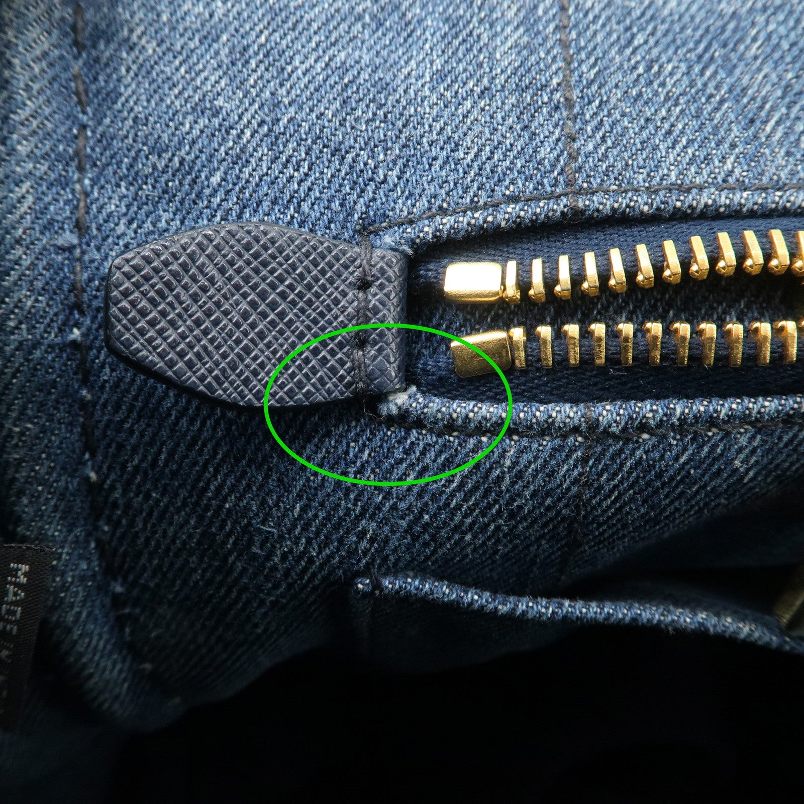 PRADA Canapa Mini Denim 2Way Hand Bag Tote Bag Navy 1BG439 Used