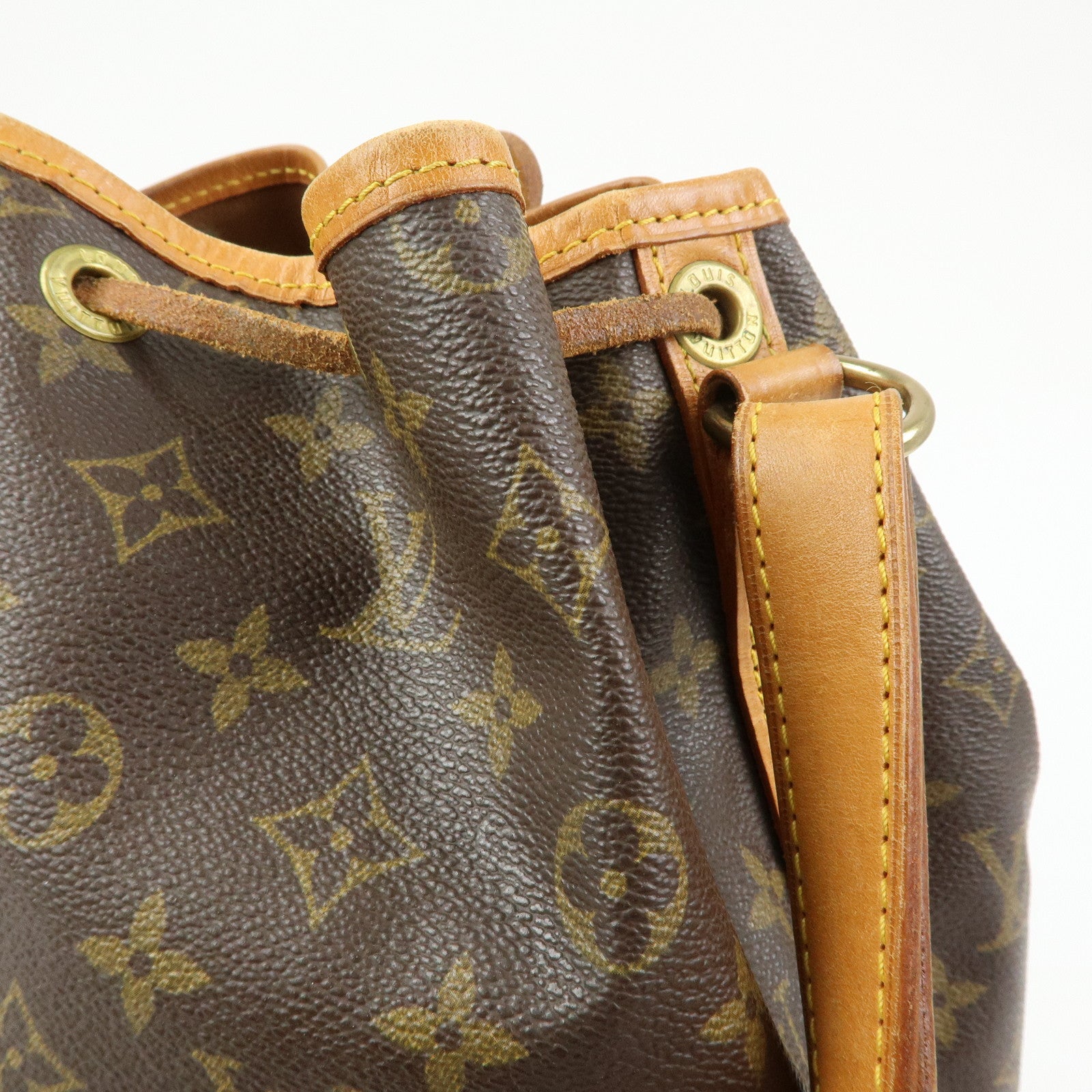 Louis Vuitton Monogram Noe Canvas Leather Shoulder Bag Brown M42224