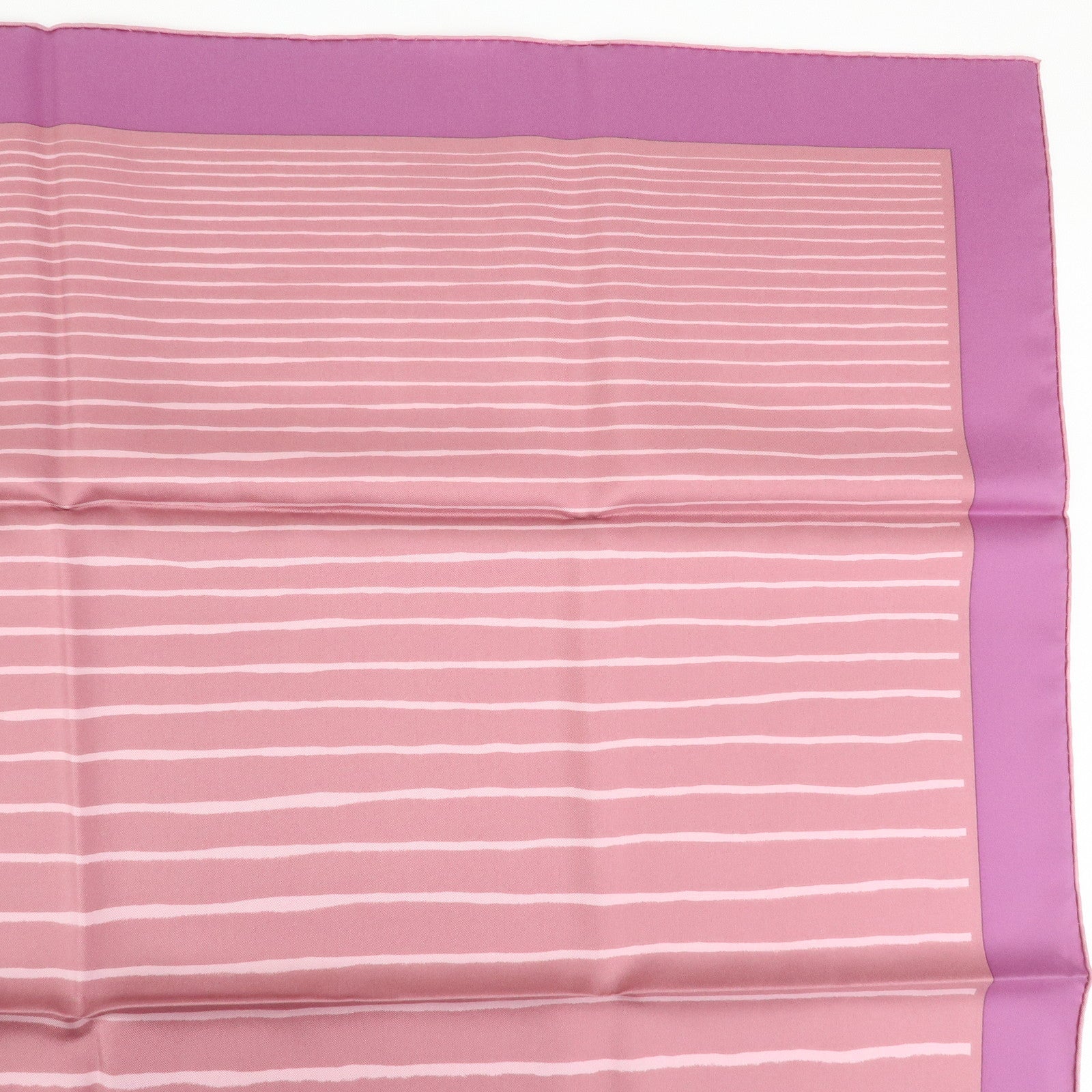 HERMES Carre 90 Silk 100% Striped Scarf Purple
