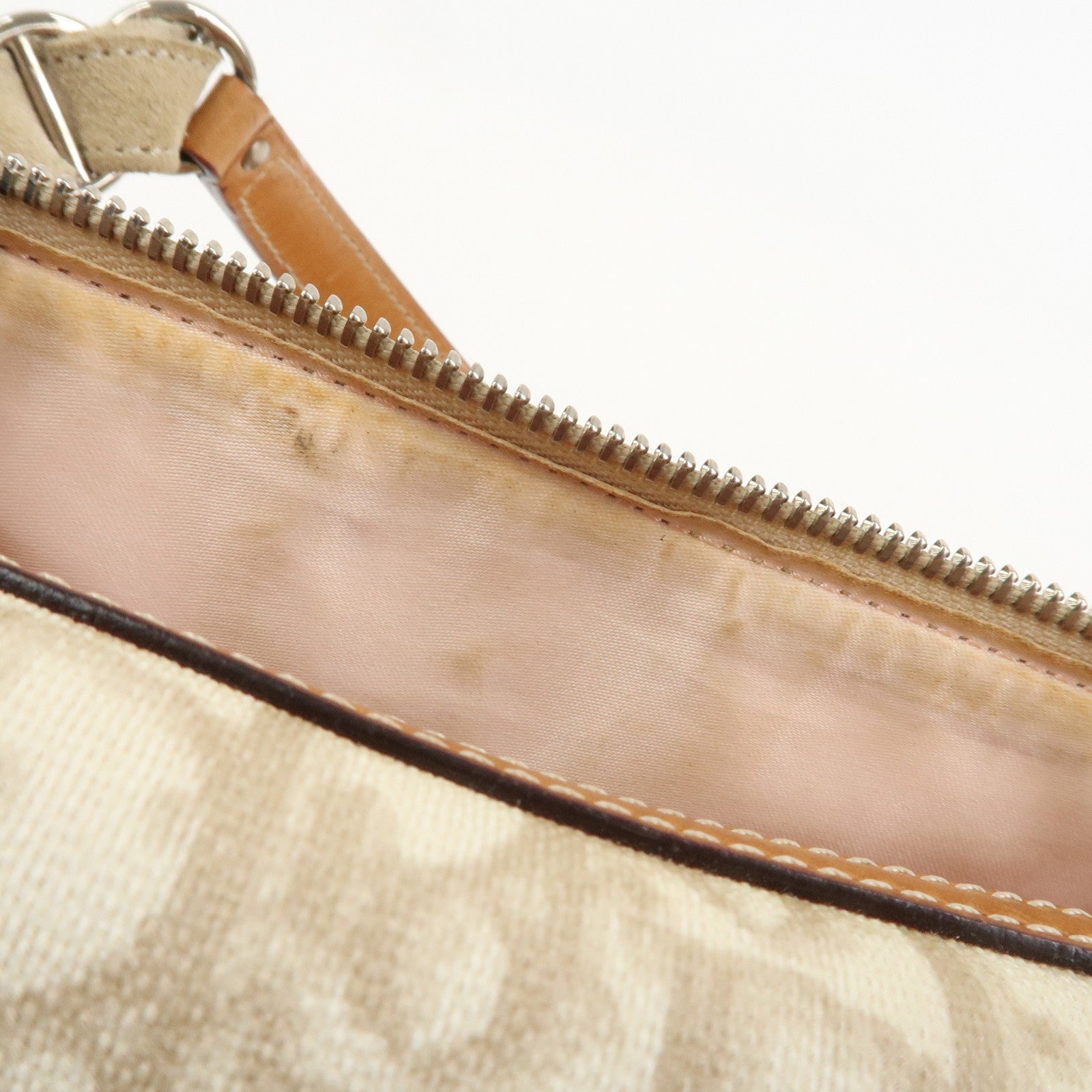 Christian Dior Romantic Trotter PVC Leather Hand Bag Beige
