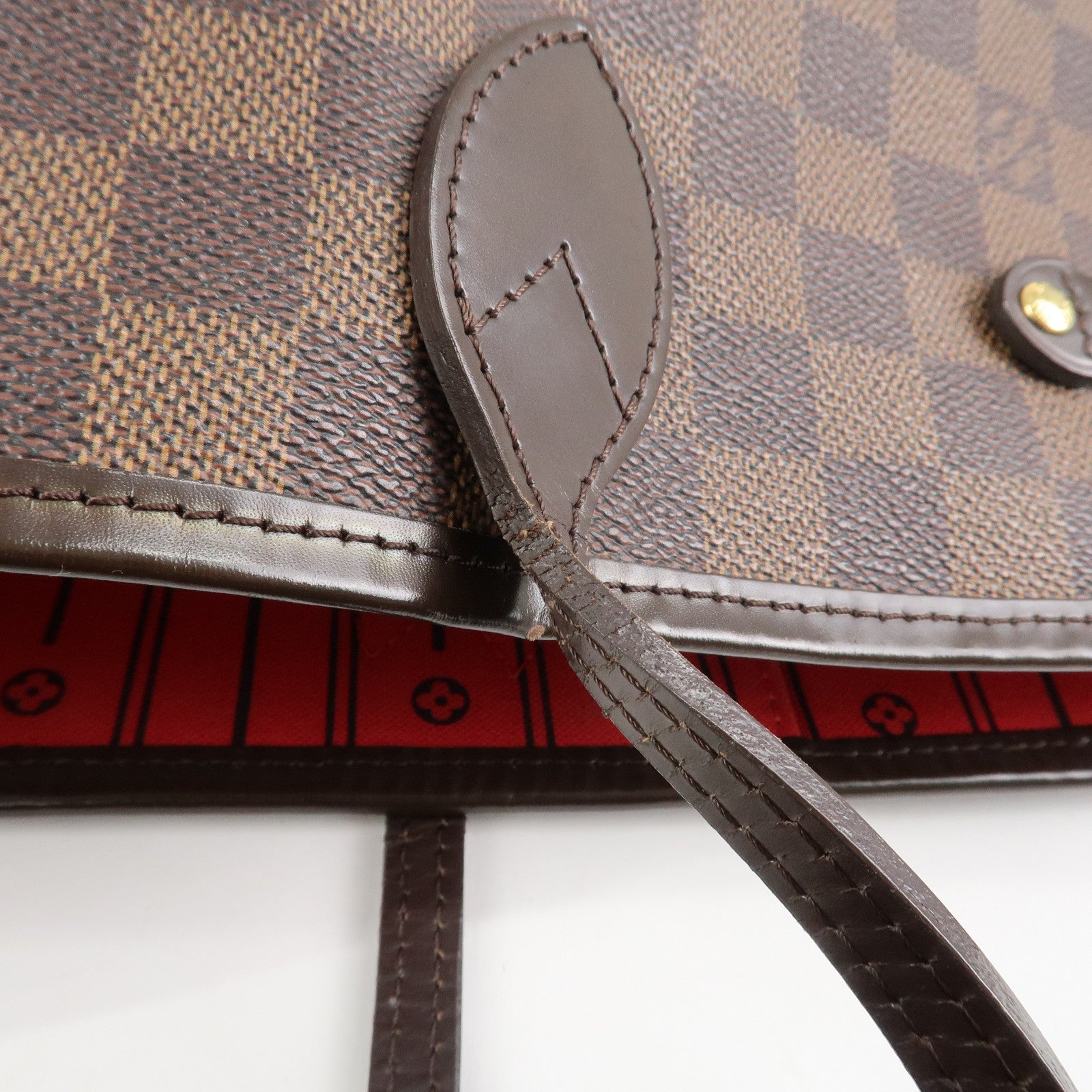 Louis Vuitton Damier Ebene Canvas Neverfull MM Tote Bag N51105 Used