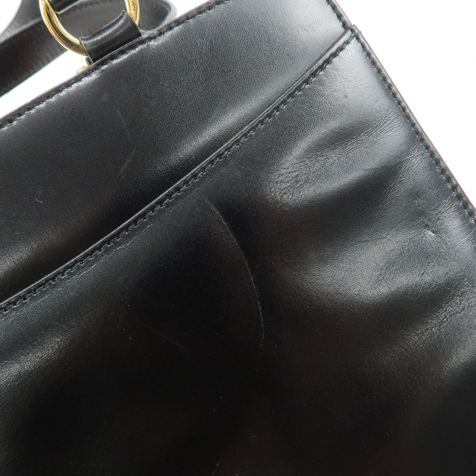 Ferragamo Gancini Suede Leather Hand Bag Tote Bag Black Khaki Red