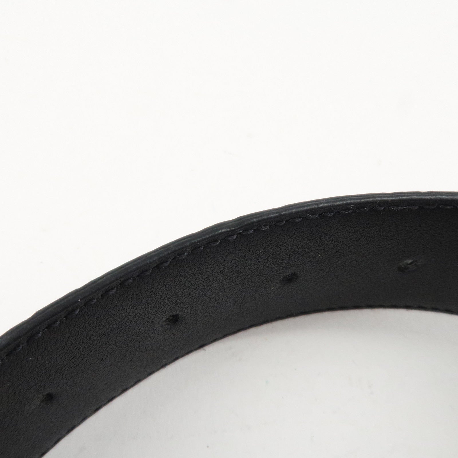 GUCCI Interlocking G Guccissima Leather Belt 80/32 Black 370543 Used