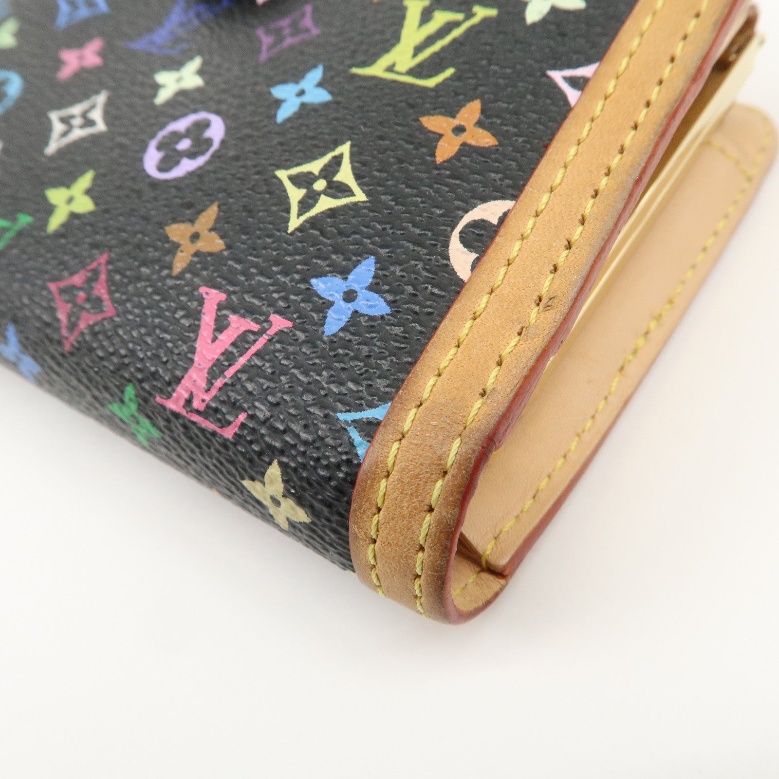 Louis Vuitton Monogram Multicolor Portefeuille Billets Viennois Wallet Noir M92988 Used
