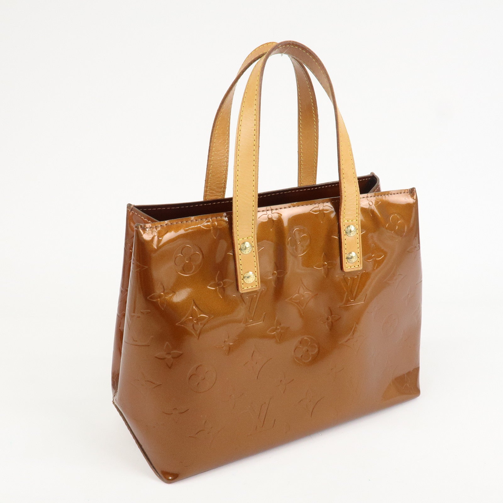 Louis Vuitton Monogram Vernis Lead PM Hand Bag Bronze M91146