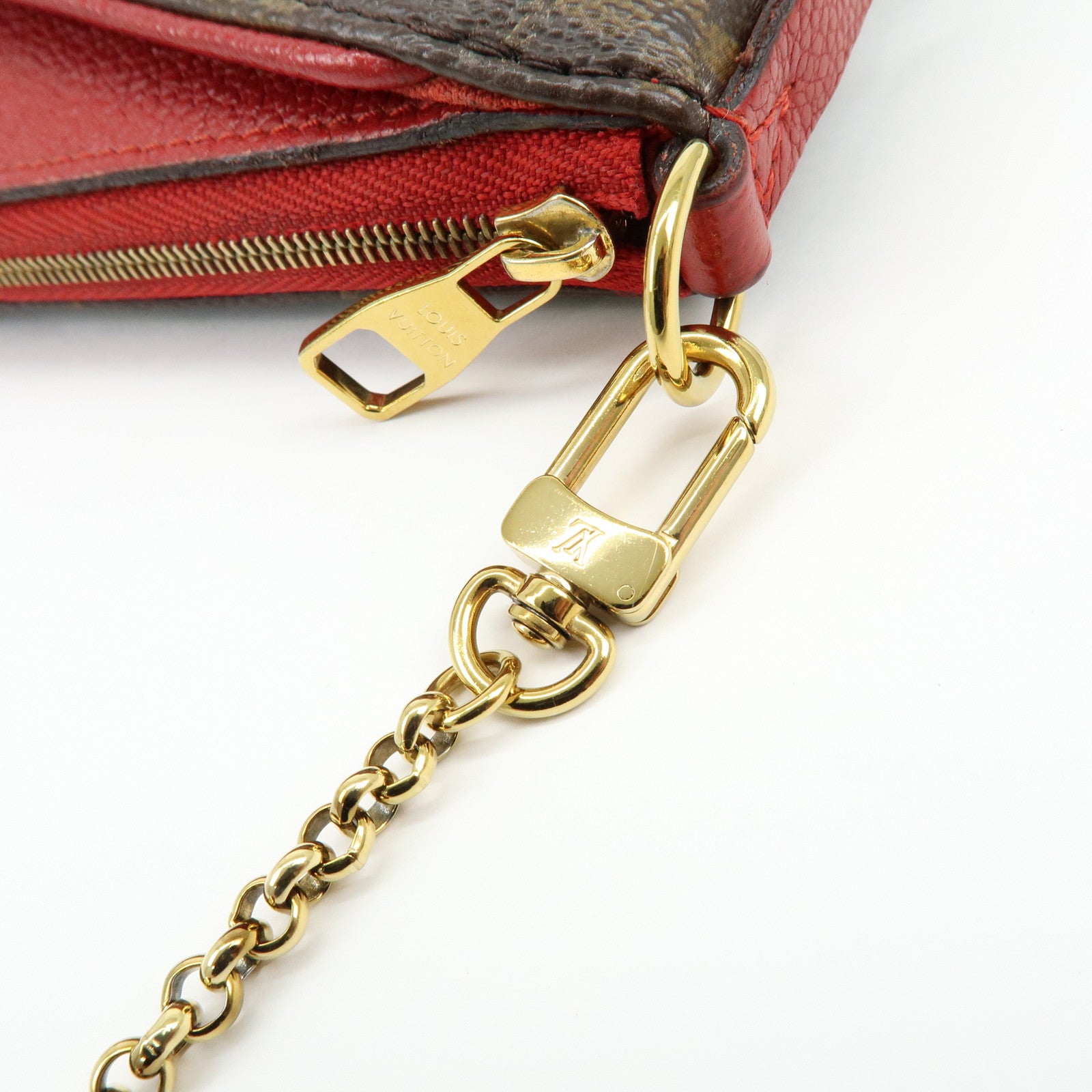 Louis Vuitton Monogram Pallas 2Way Chain Bag Clutch Cerise M41638