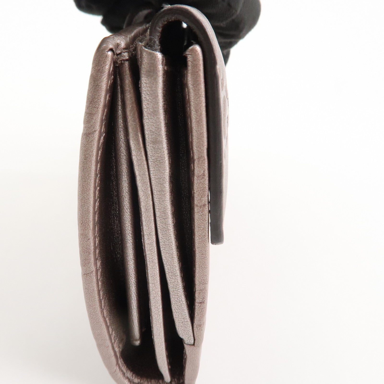 GUCCI Guccissima Leather Heart W Hook Bi-fold Wallet Pink 203550 Used