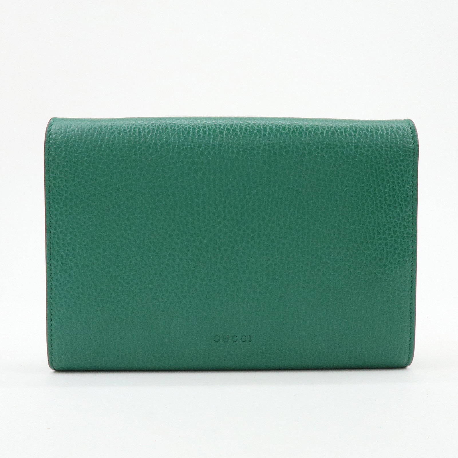 GUCCI Dionysus Leather Chain Shoulder Bag Wallet Green 401231
