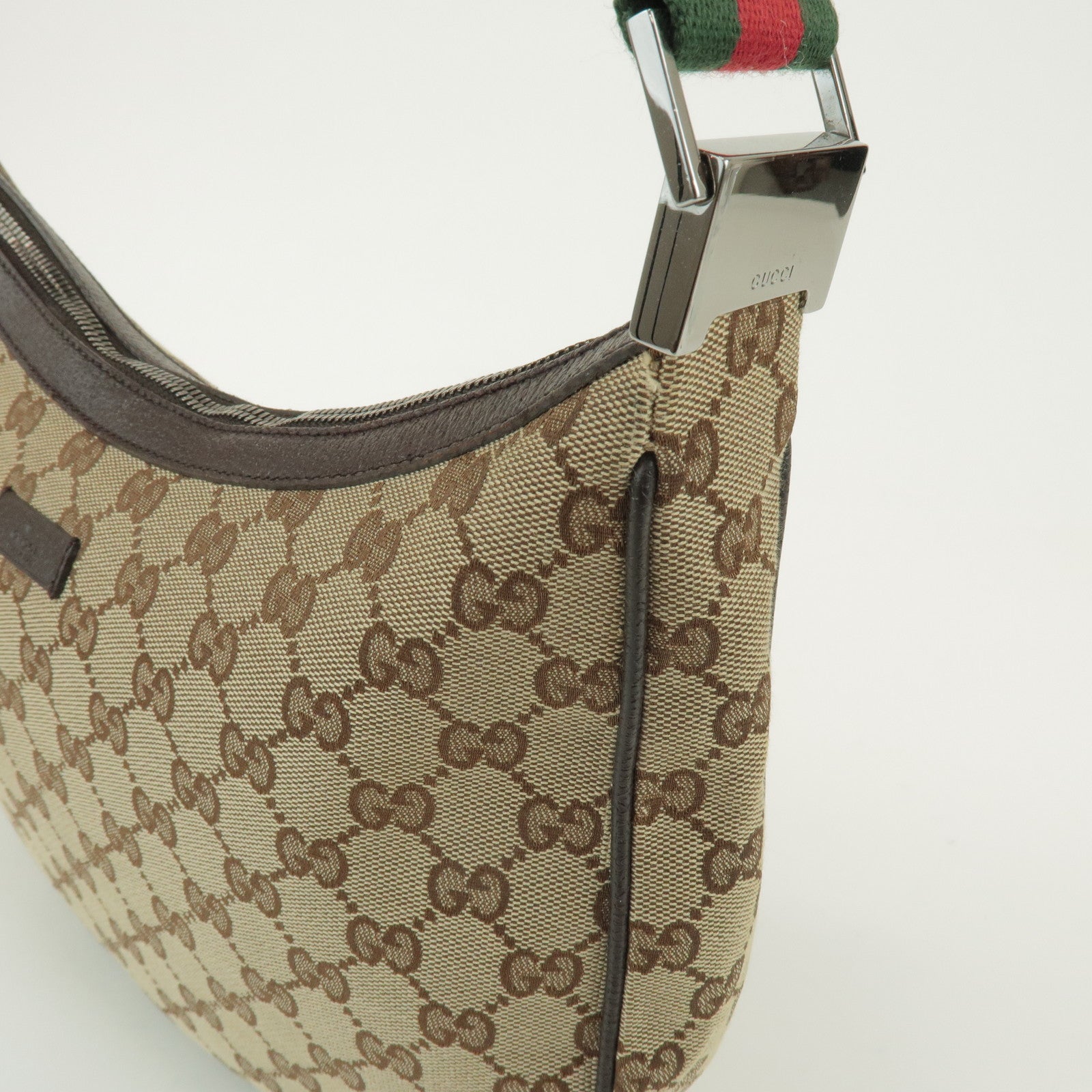 GUCCI Sherry GG Canvas Leather Shoulder Bag Body Bag Beige 122790