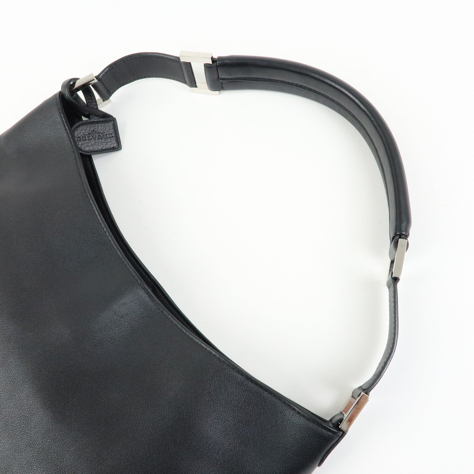 DELVAUX Louise Leather Shoulder Bag Hand Bag Black