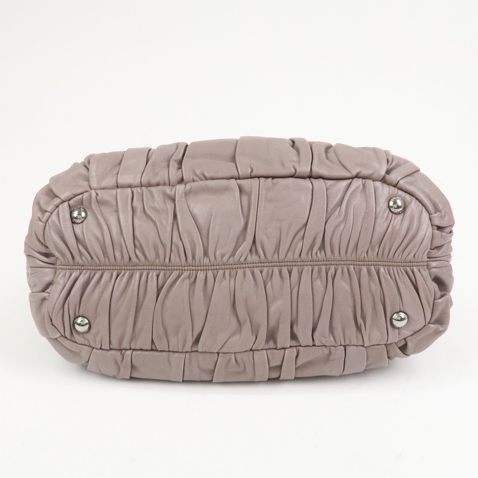 PRADA Logo Nappa Leather 2Way Bag Shoulder Bag Hand Bag Gray