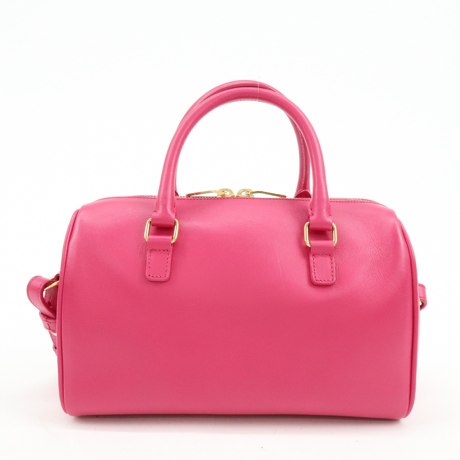 SAINT LAURENT PARIS BABY DUFFLE Leather 2WAY Bag Pink 330958