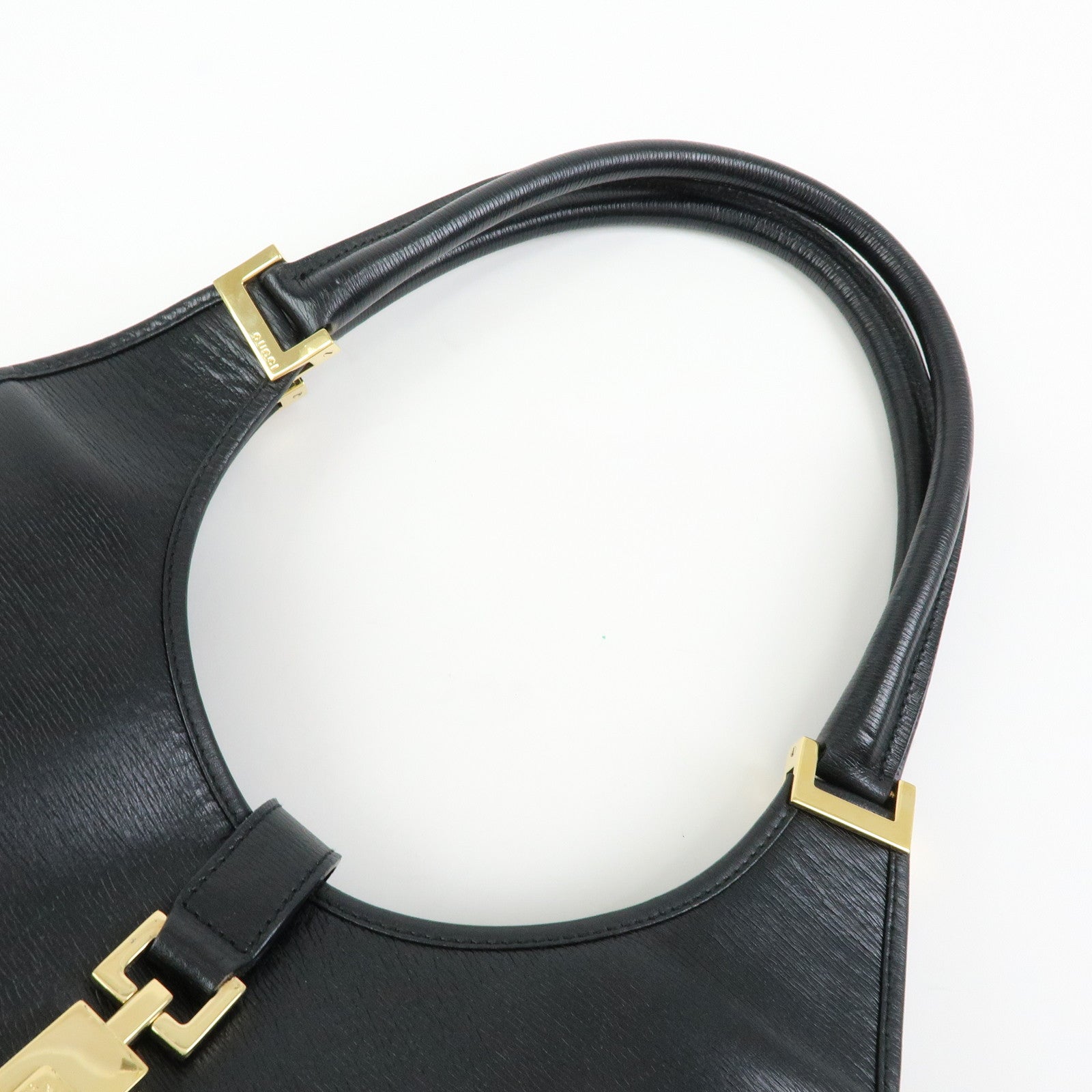 GUCCI Jackie Leather Shoulder Bag Hand Bag Black 002.1067