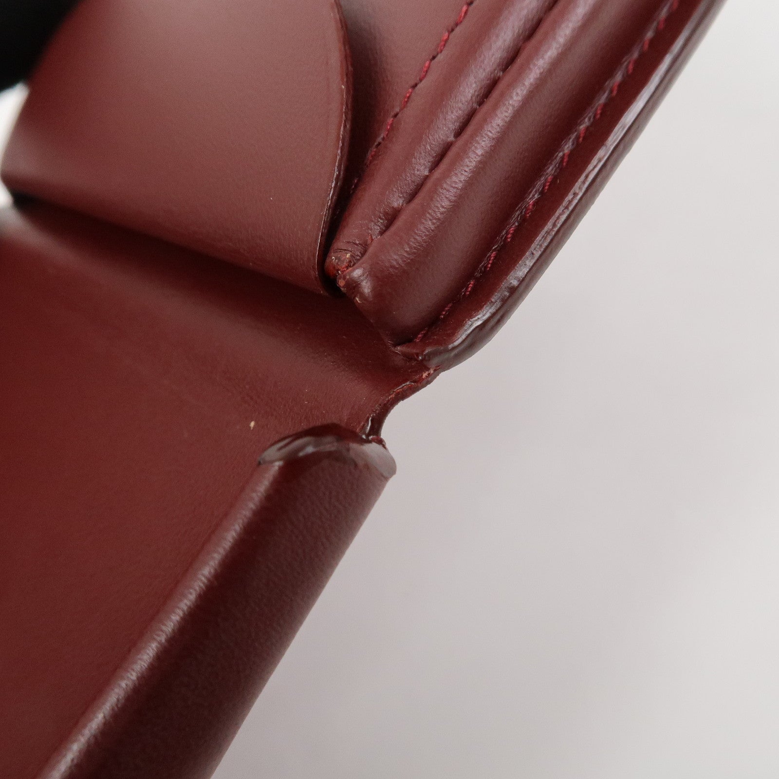 Cartier Must Line Logo Leather Coin Case Coin Purse Bordeaux