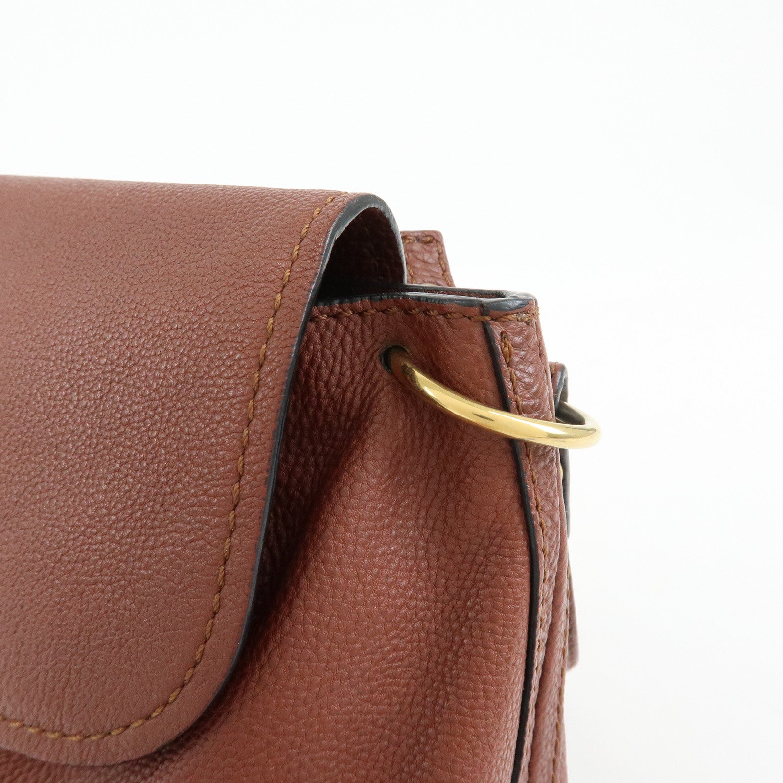 Chloe Elsie Leather 2Way Bag Shoulder Bag Hand Bag Brown