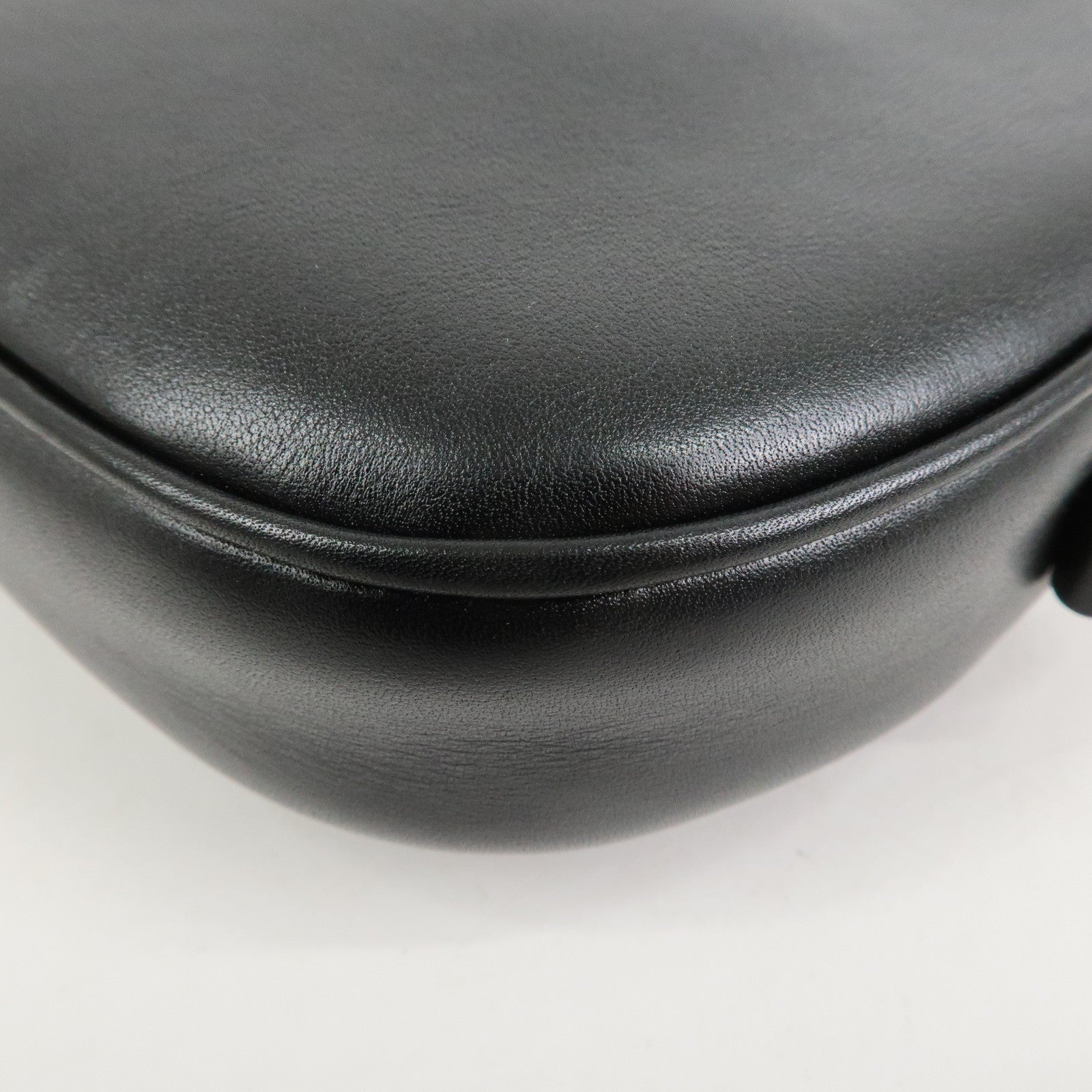 CELINE Calf Leather Shoulder Bag Crossbody Bag Black C Charm