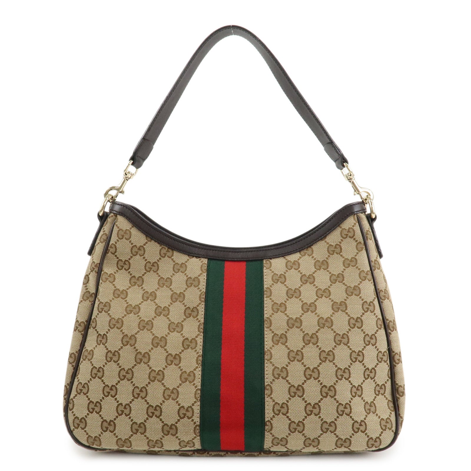 GUCCI Sherry GG Canvas Leather Shoulder Bag Beige 388921 Used
