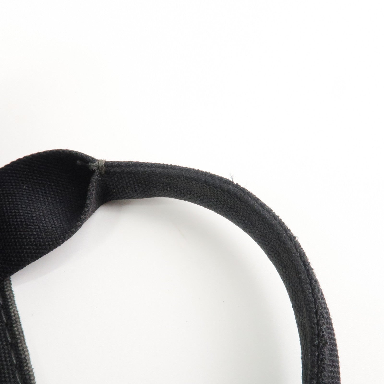 PRADA Logo Canapa Mini Canvas Tote Bag Hand Bag Black BN2439 Used