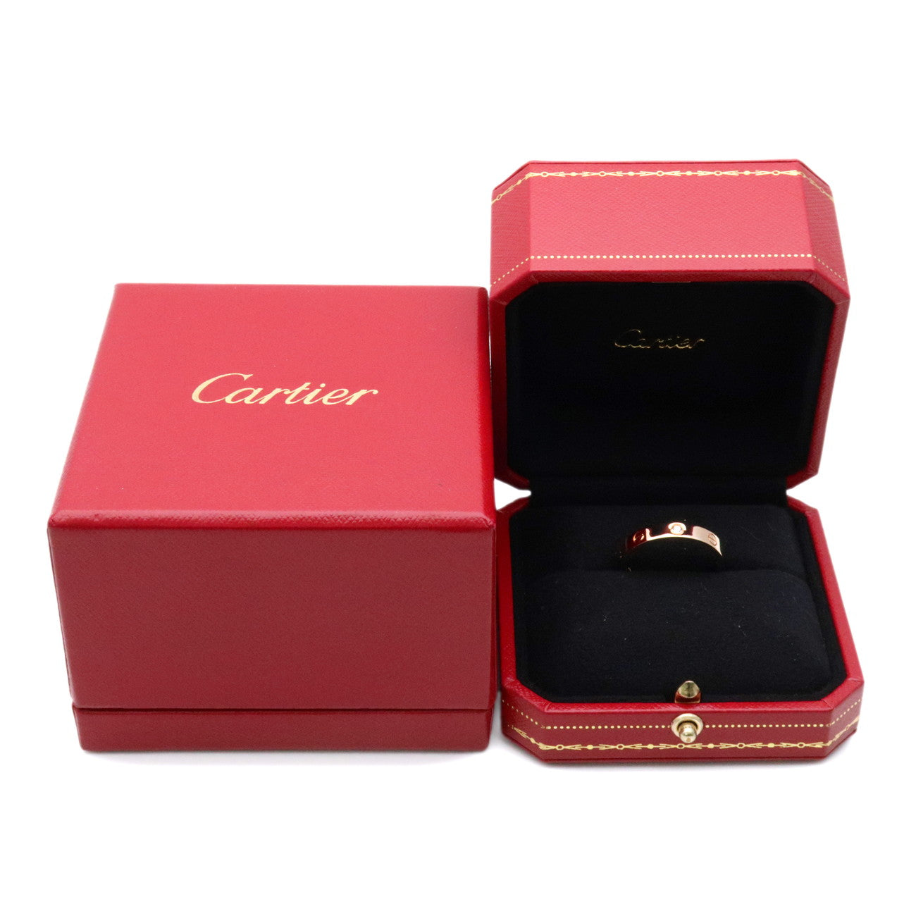 Cartier Mini Love 1P Diamond Ring K18 750PG Rose Gold #61 US9.5