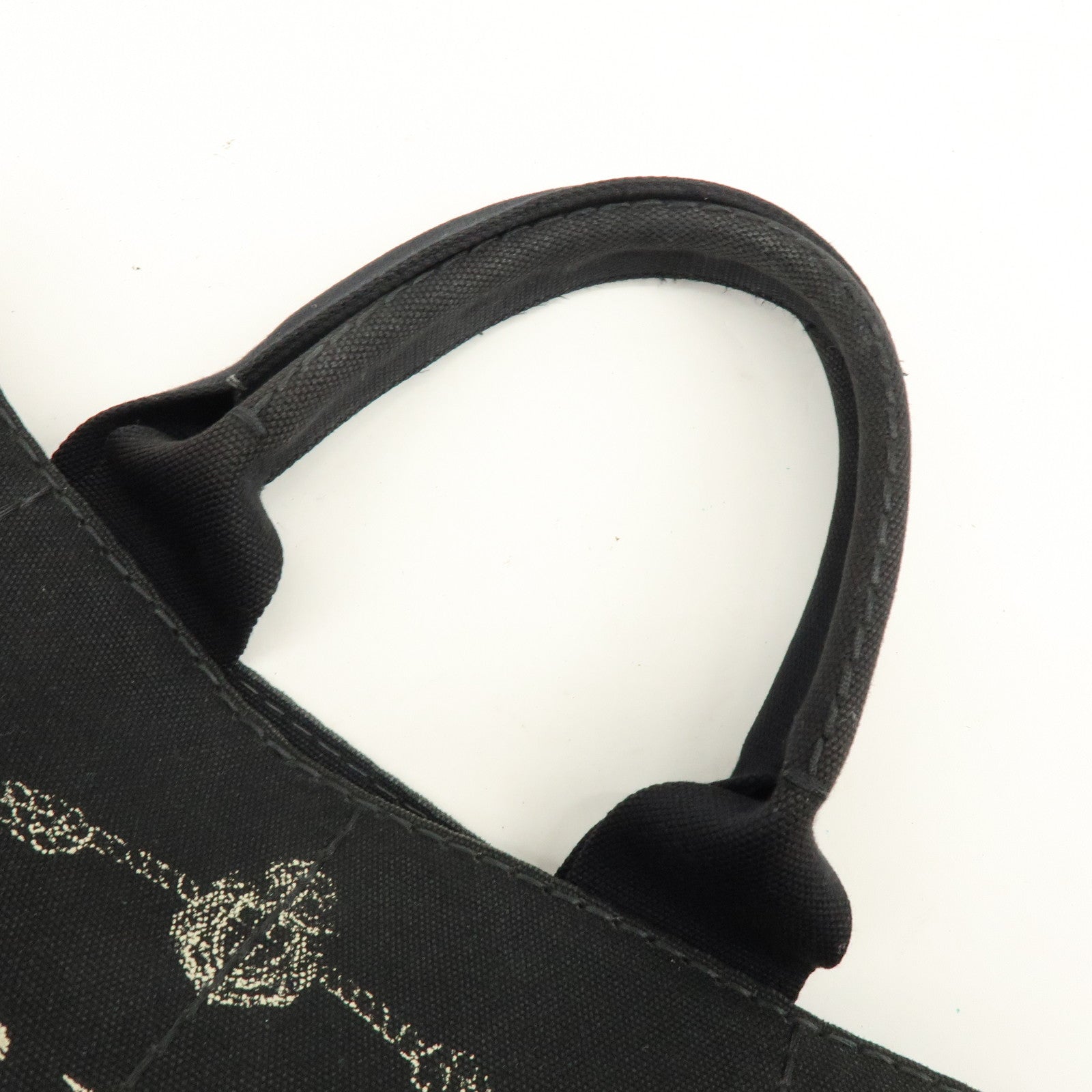 PRADA Canapa Canvas Tote Bag Hand 2Way Bag Black BN1877