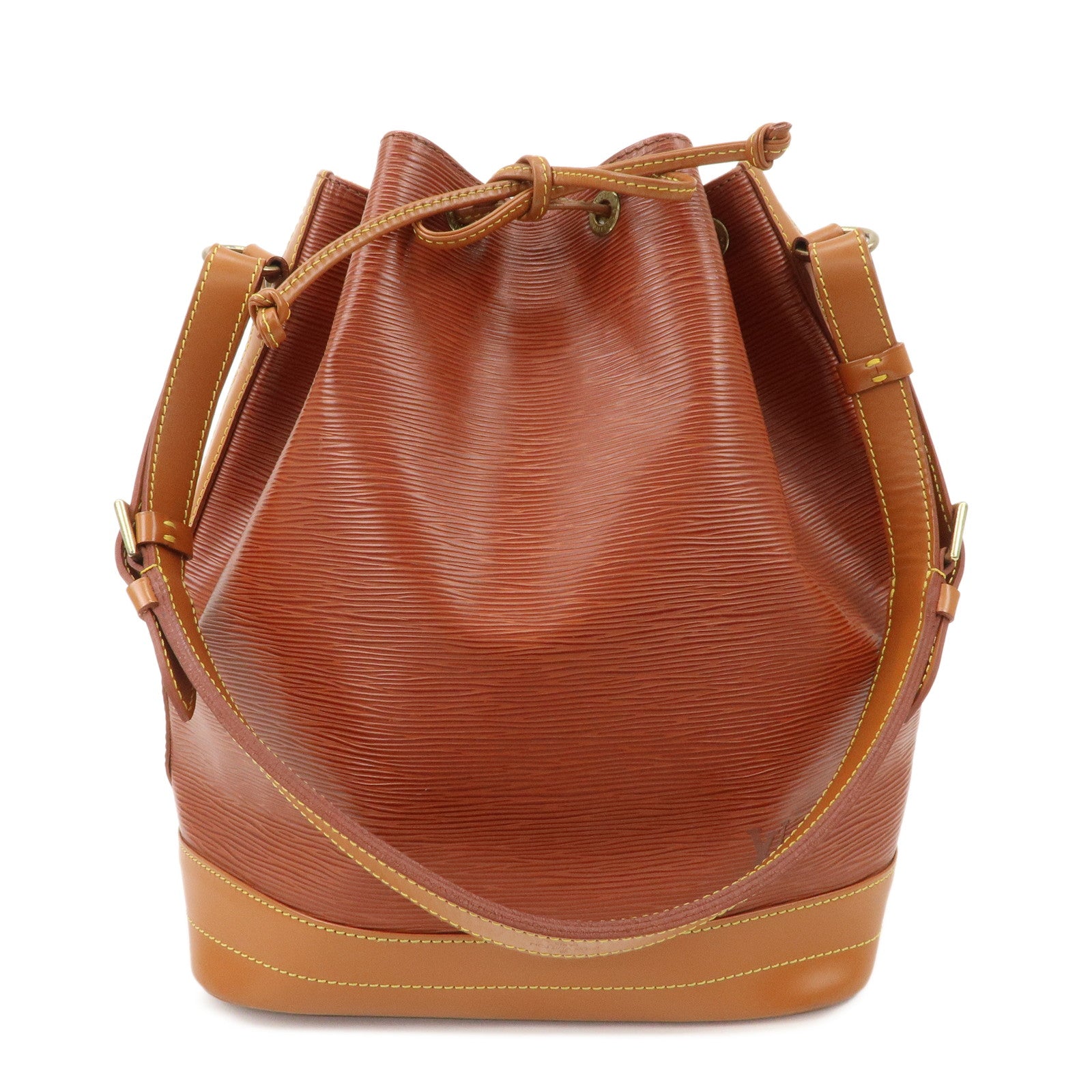 Louis Vuitton Epi Noe Shoulder Bag Zipang Gold Kenya Brown M44028
