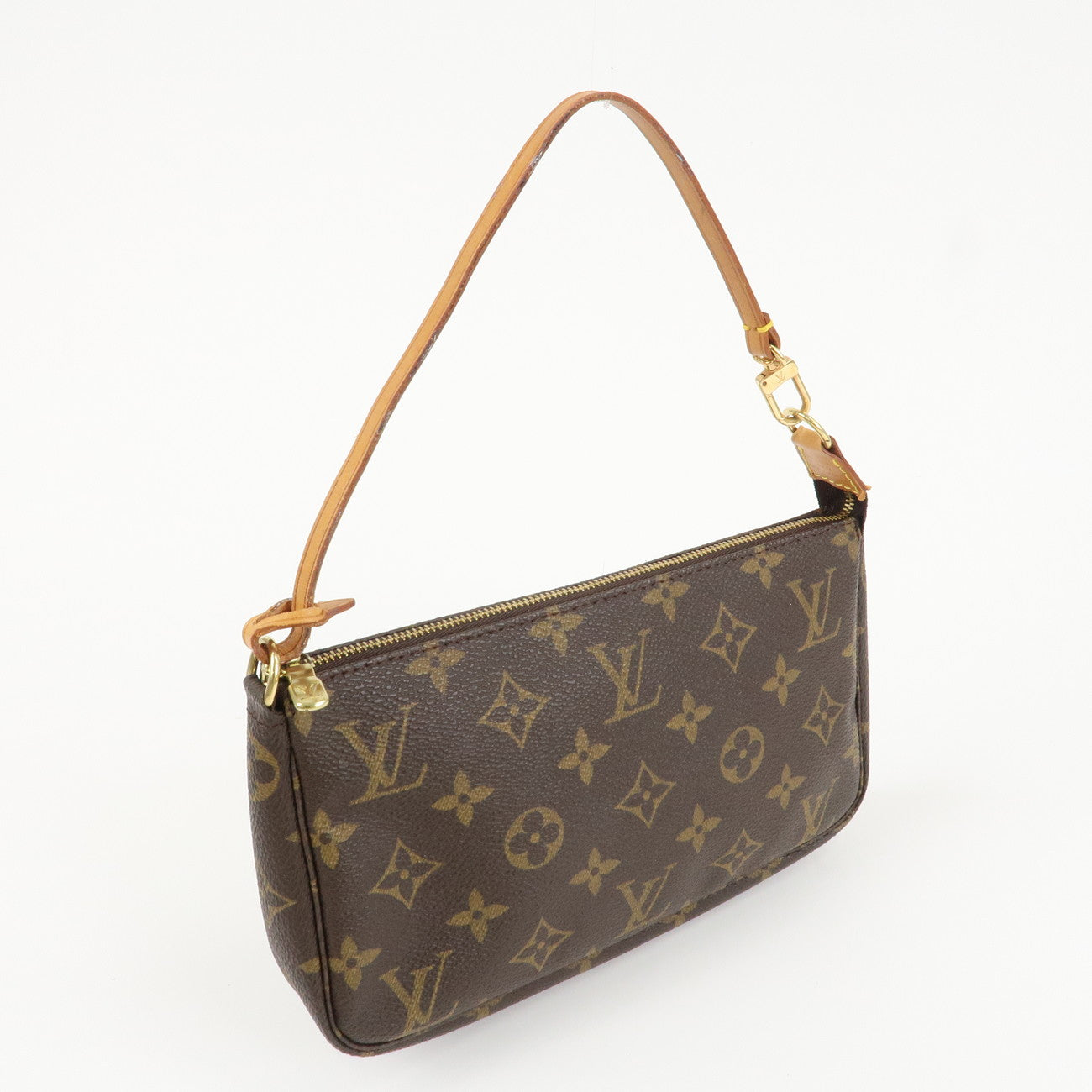 Louis Vuitton Monogram Pochette Accessoires Hand Bag Brown M51980 Used