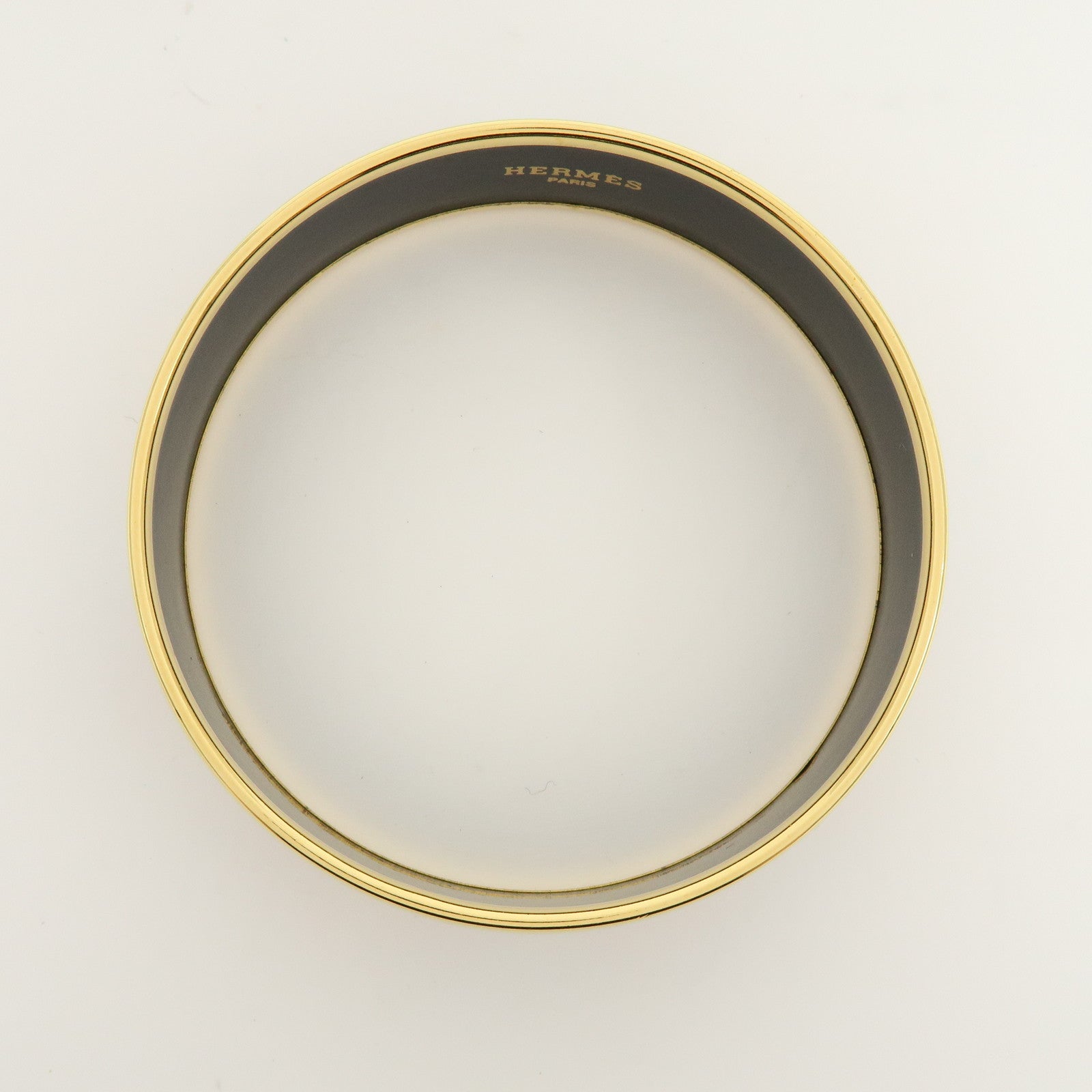 HERMES Email GM Bangle Gold Plated Bracelet Red