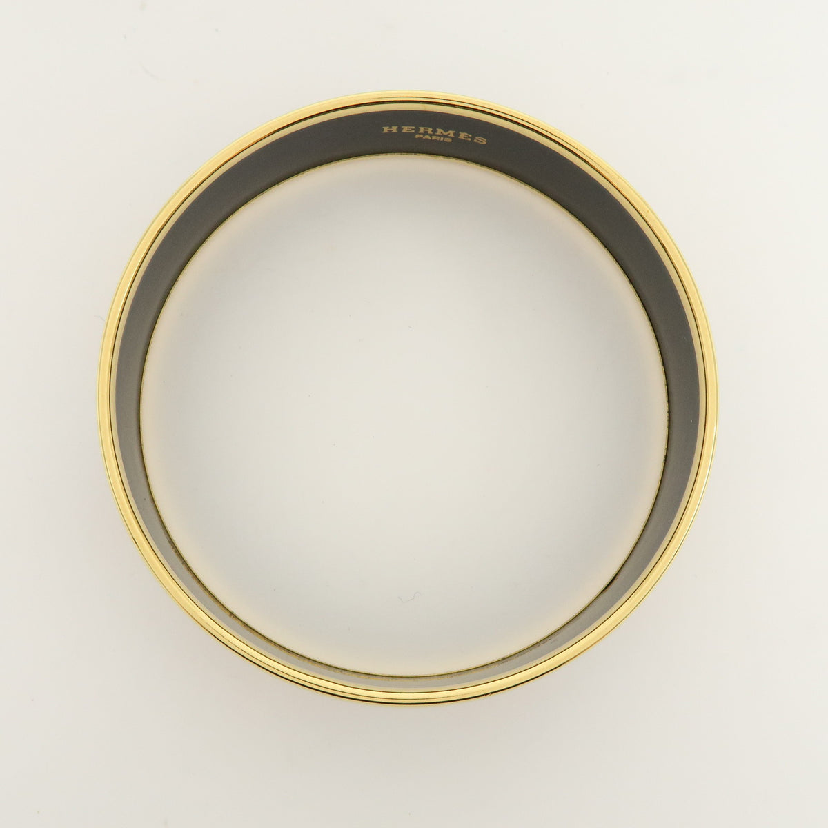 HERMES Email GM Bangle Gold Plated Bracelet Red