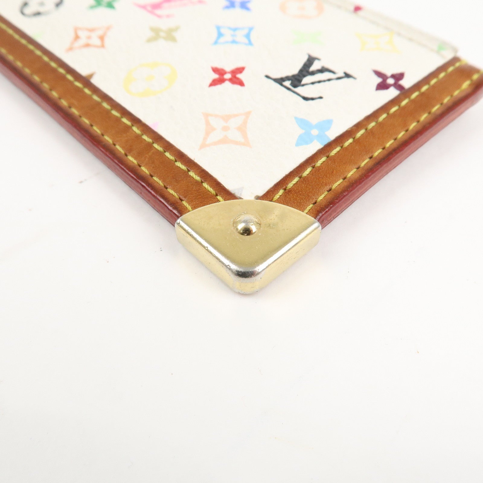 Louis Vuitton Monogram Multicolor Pochette Cles Blanc M92655 Used