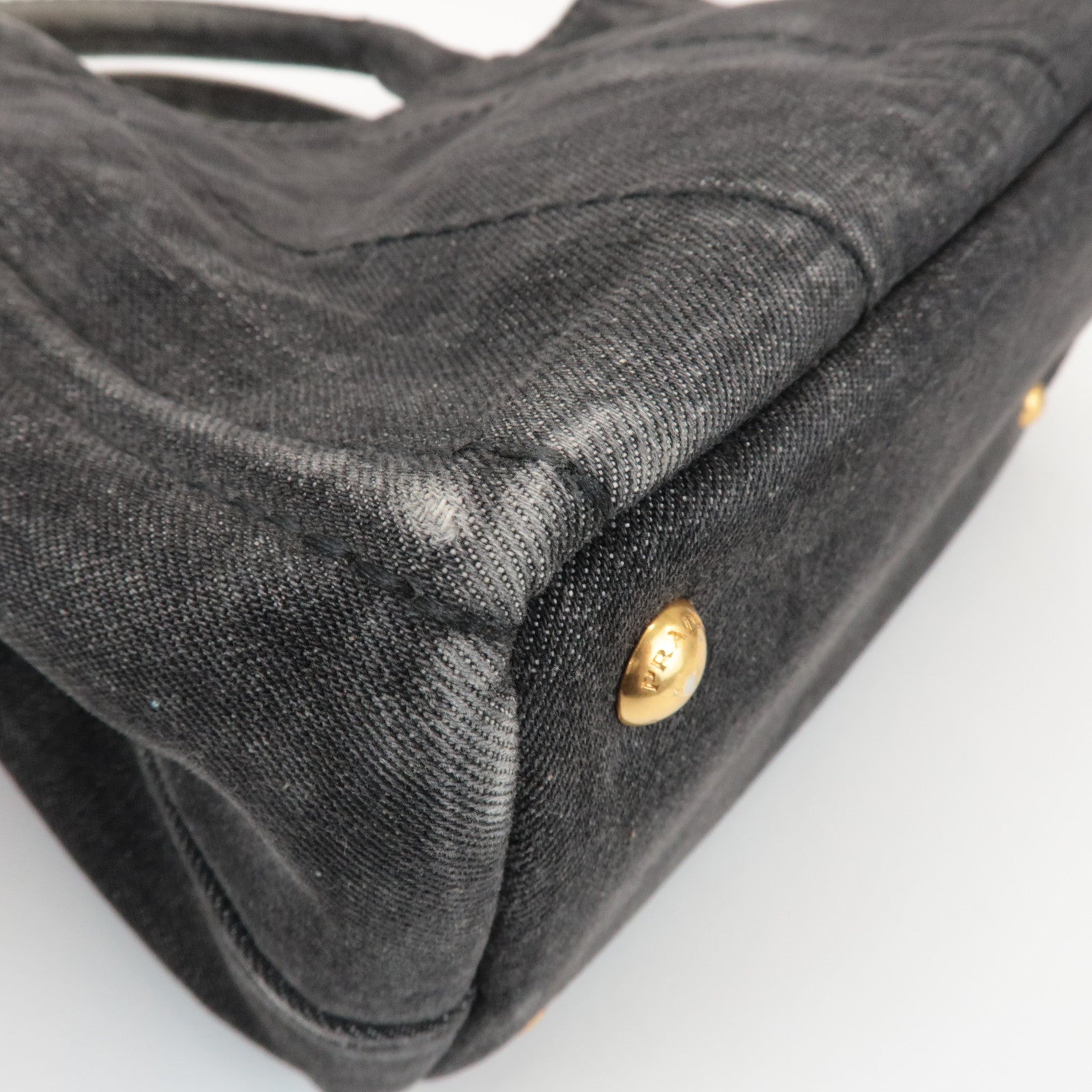 PRADA Canapa Mini 2Way Bag Hand Shoulder Bag Black B2439G