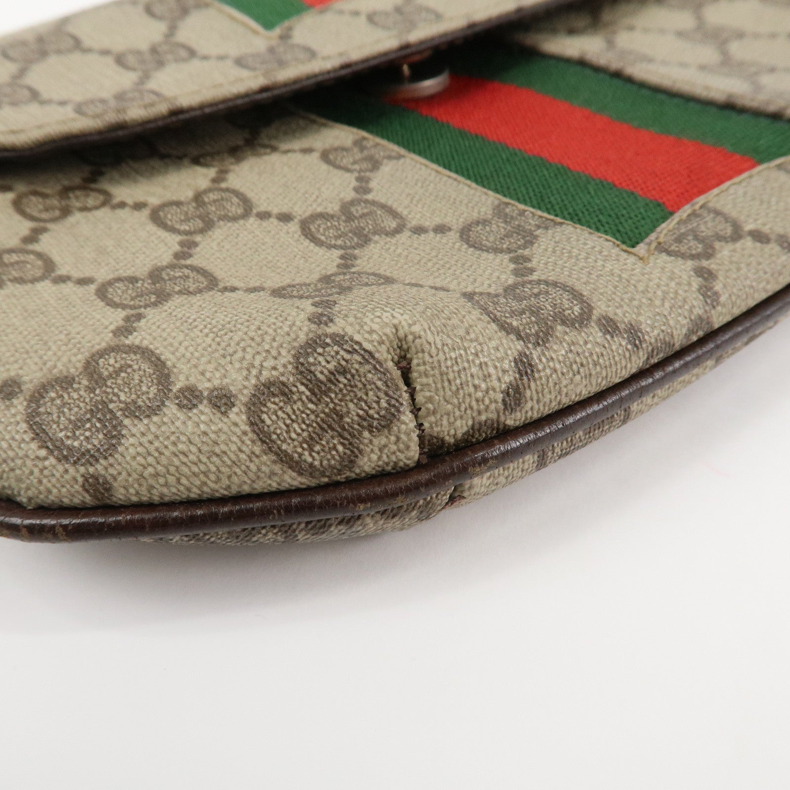 GUCCI Old Gucci GG Supreme Cosmetic Pouch Clutch Bag Beige