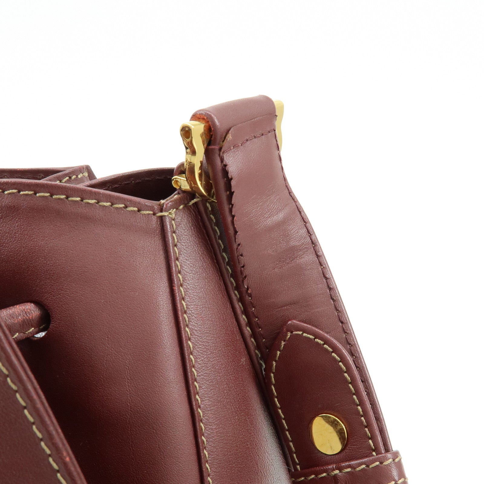 Cartier Must de Cartier Leather Shoulder Crossbody Bag Bordeaux