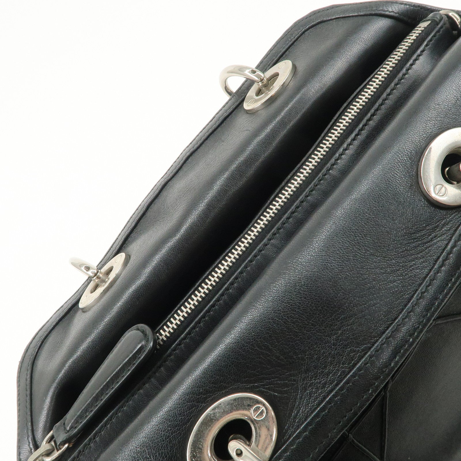 Christian Dior Cannage Granville Leather 2Way Bag Hand Bag Black