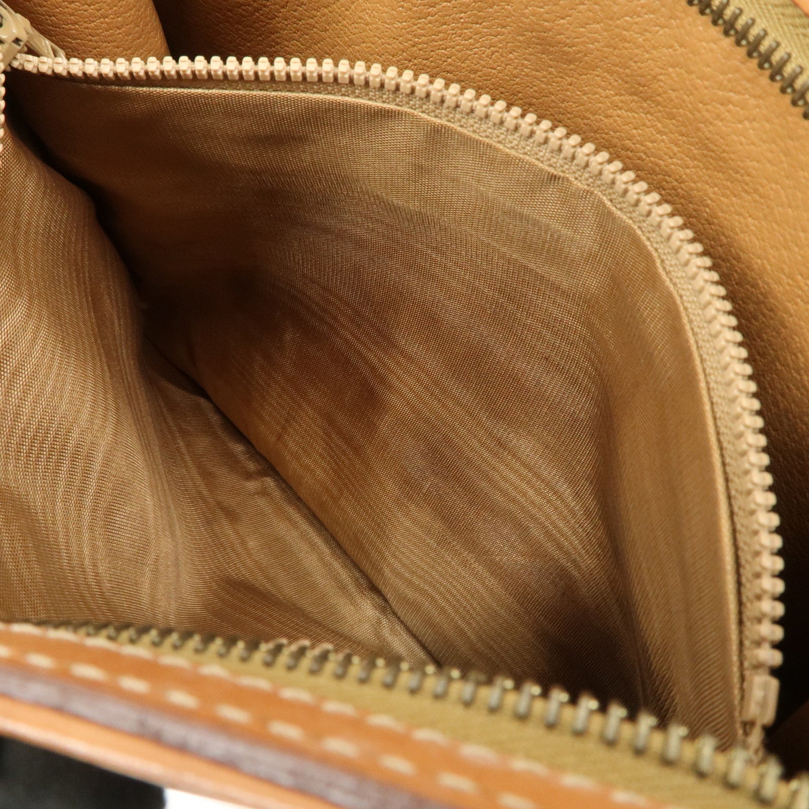 CELINE Macadam PVC Leather Clutch Bag Brown Gold HDW