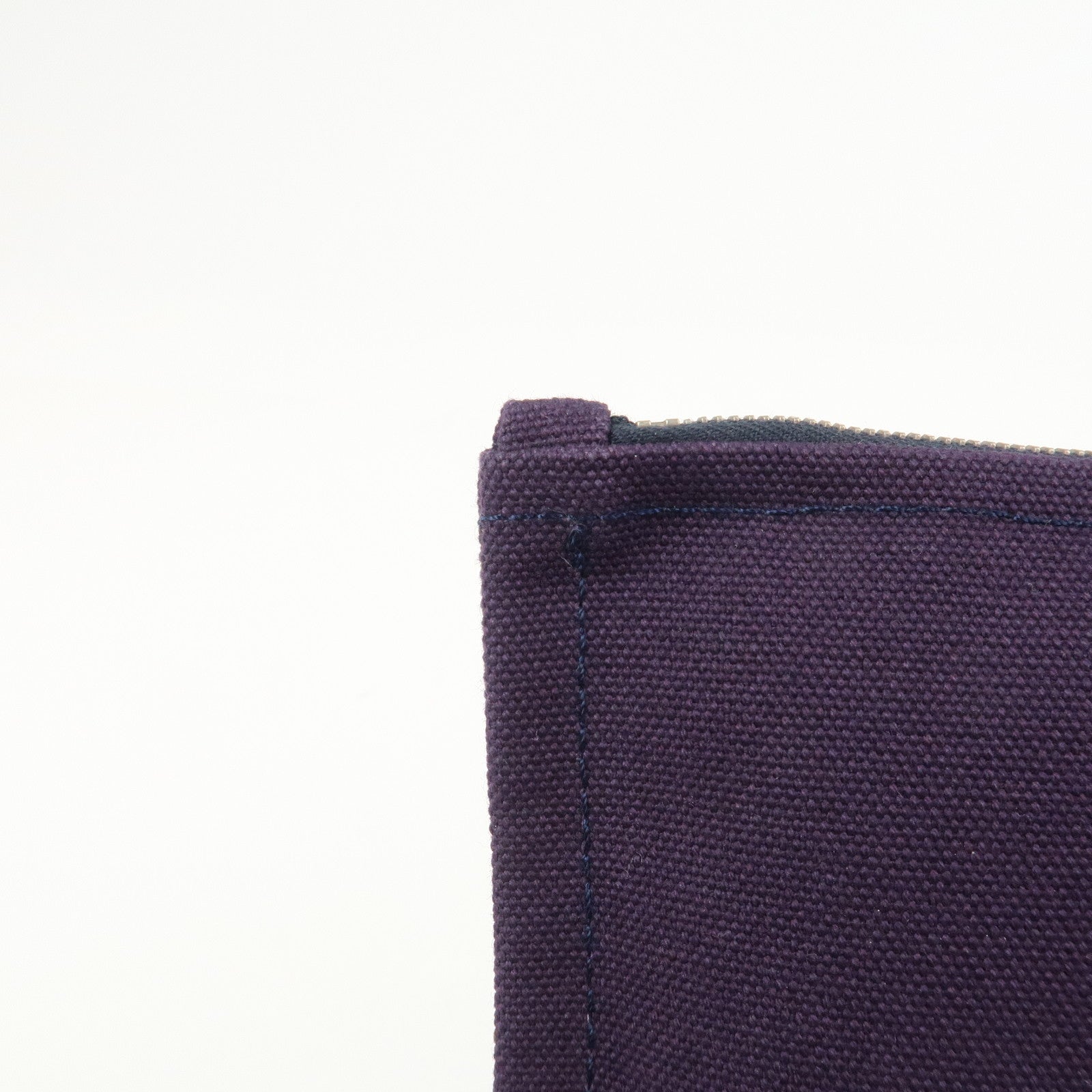 HERMES Yachting GM Canvas Flat Pouch Cosmetic Pouch Purple